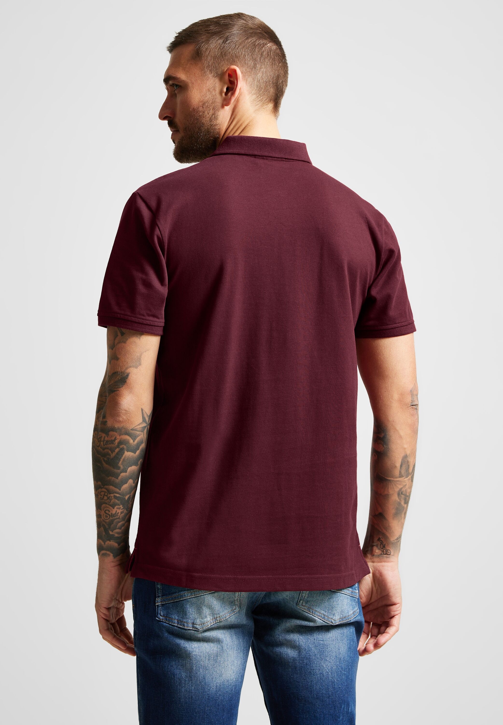 STREET ONE MEN Poloshirt, in Unifarbe günstig online kaufen