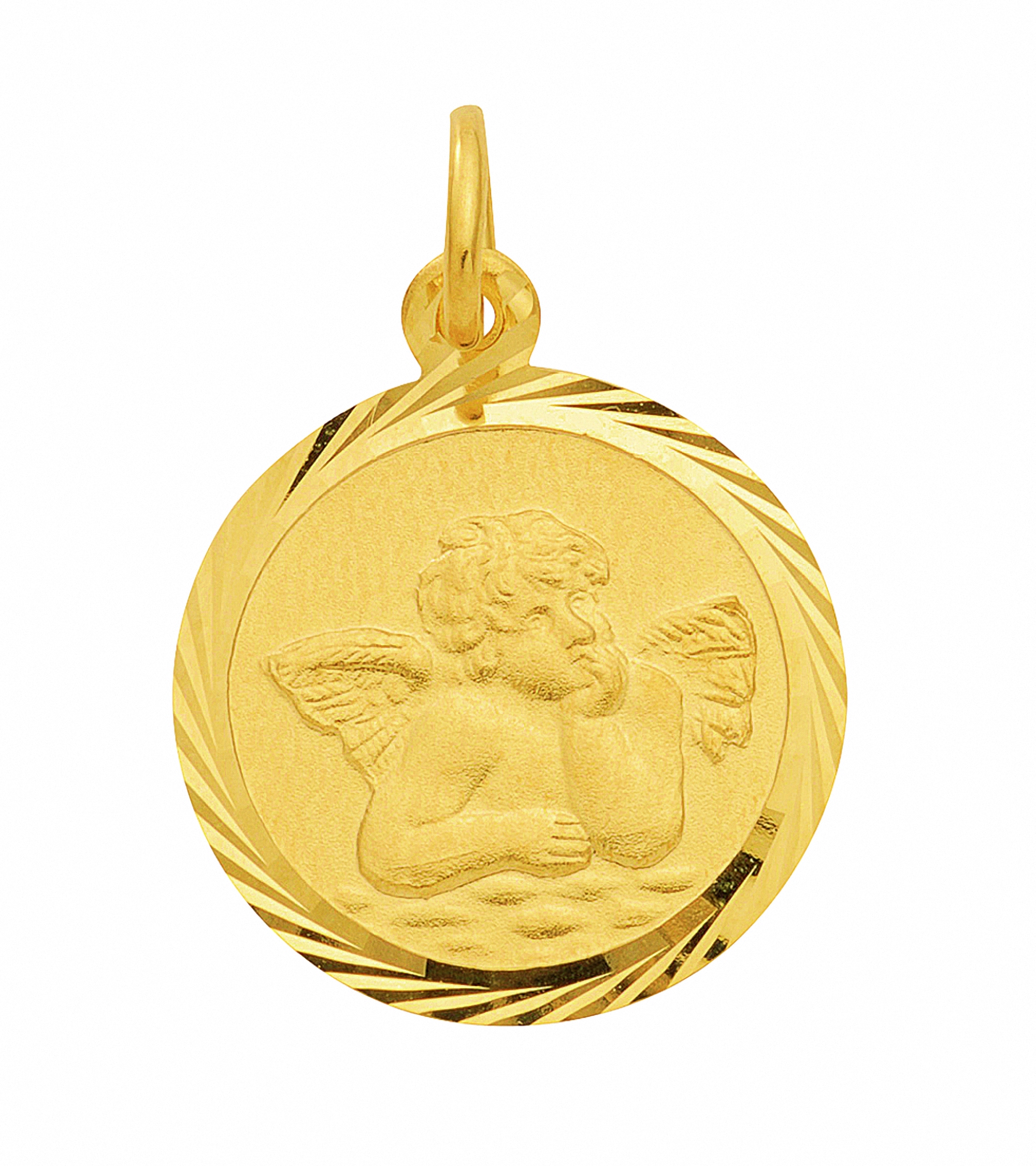 Adelia´s Kettenanhänger »Damen Goldschmuck 585 Gold Anhänger Amor Ø 12 mm«, 585 Gold Goldschmuck für Damen