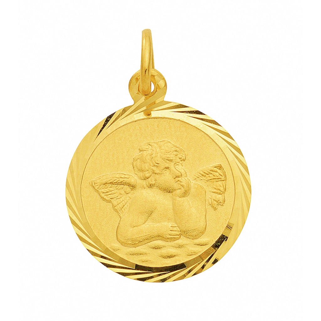 Adelia´s Kettenanhänger »Damen Goldschmuck 585 Gold Anhänger Amor Ø 12 mm«, 585 Gold Goldschmuck für Damen