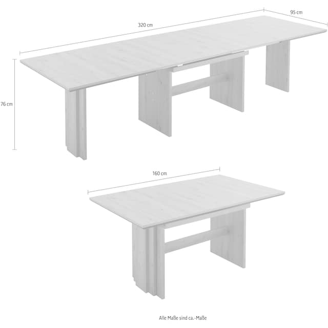 NIEHOFF SITZMÖBEL Wangentisch, mit Auszugsfunktion, Tischplatte mit  schwarzem Design-Unterleimer | BAUR