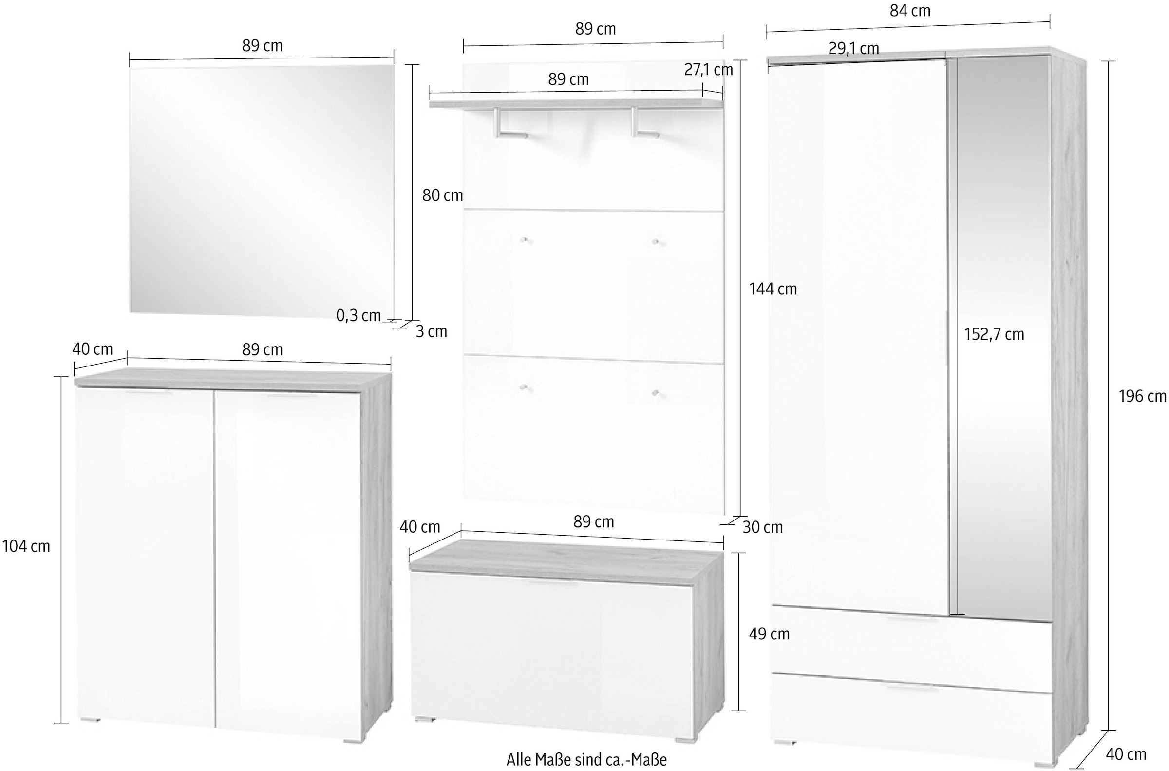 GERMANIA Garderoben-Set »GW-Telde«, (Set, 5 St.)