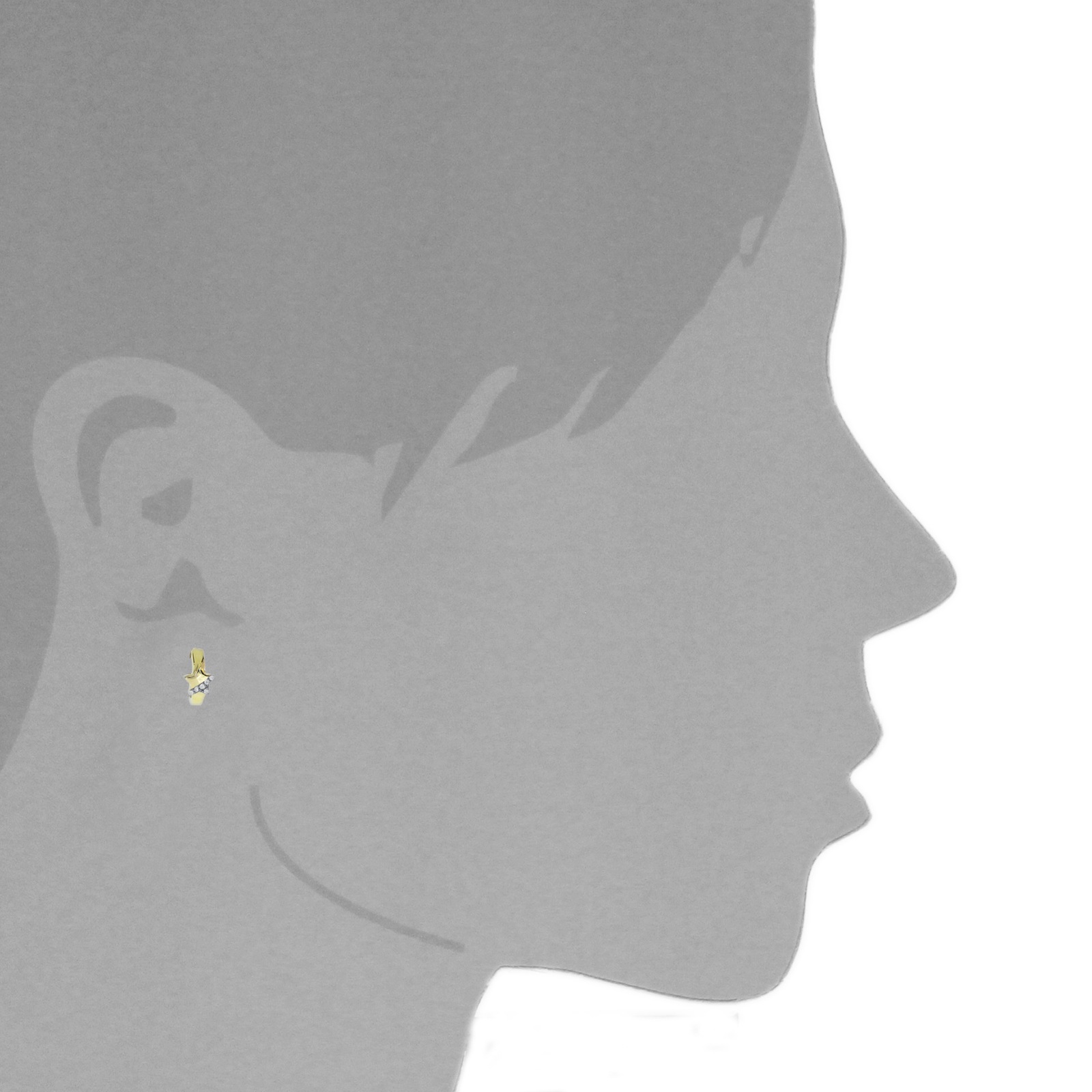 Paar Creolen OSTSEE-SCHMUCK "Ostsee-Schmuck Creole Stern Creole Stern", gelb, Ohrringe, Damen, 12 x 6,0mm, Gelbgold 333 2