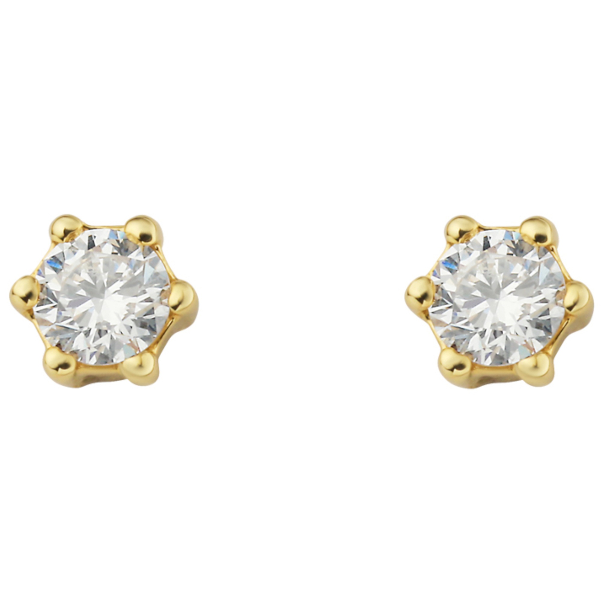ONE ELEMENT 0.1 ct Diamond Stud Earrings Yellow Gold 3