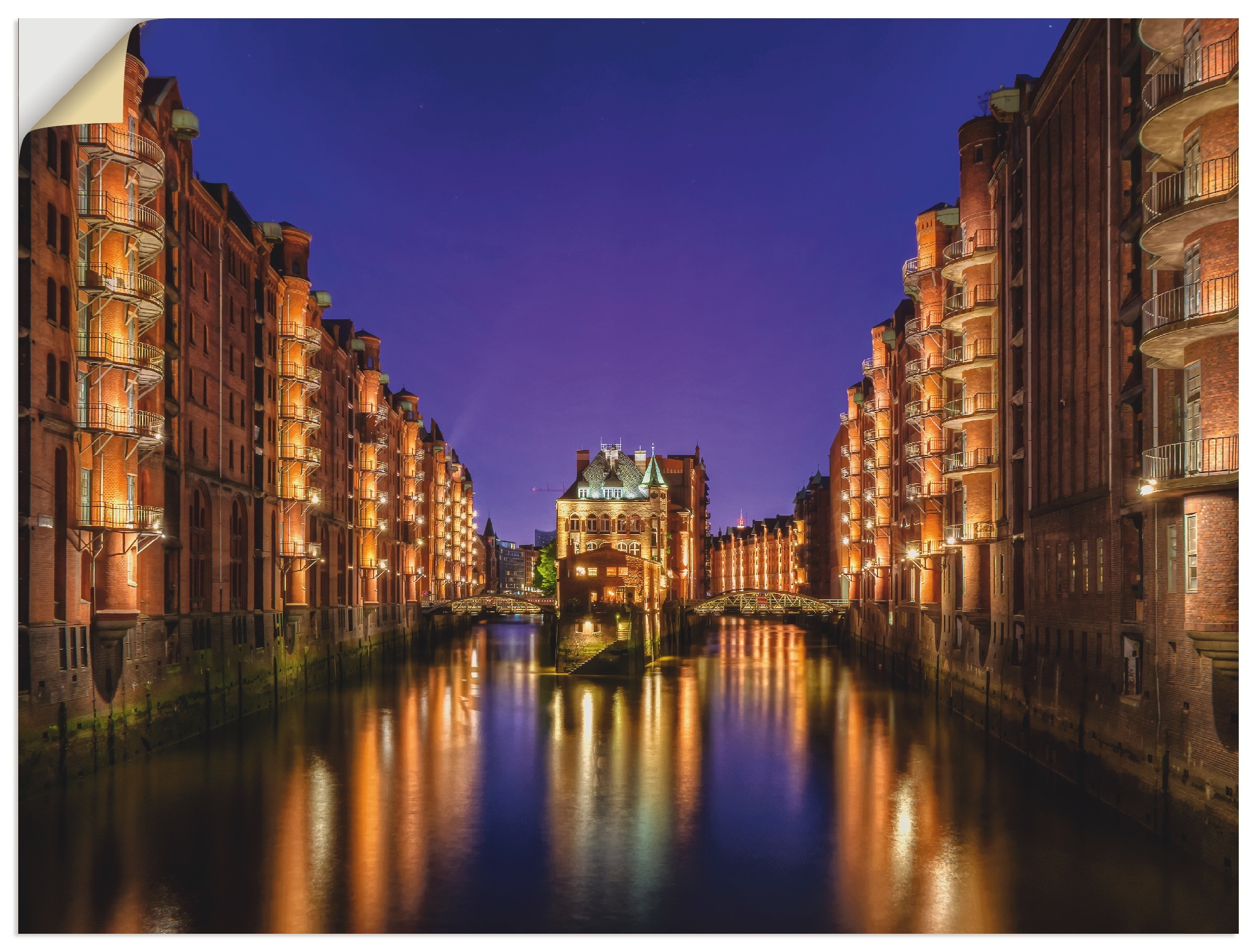 Nacht«, St.), Wandaufkleber oder bei Poster versch. (1 Wandbild Leinwandbild, Gebäude, | als bestellen »Hamburg Artland in Speicherstadt BAUR Größen