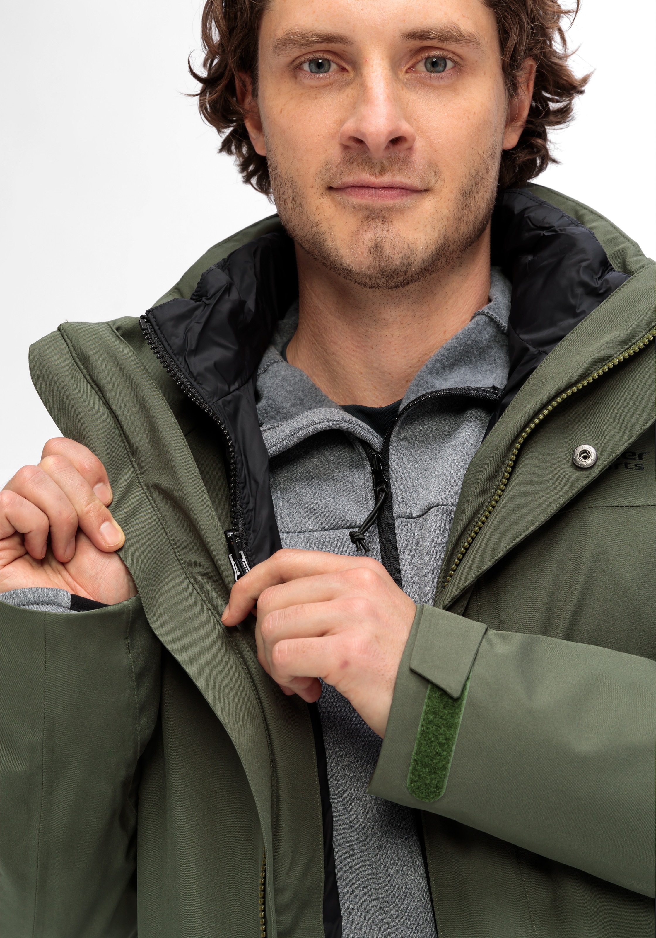 Maier Sports Funktionsjacke »Peyor 3in1«, Herren 3-in-1-Jacke, wind/wasserdicht, RV-Taschen und Kapuze