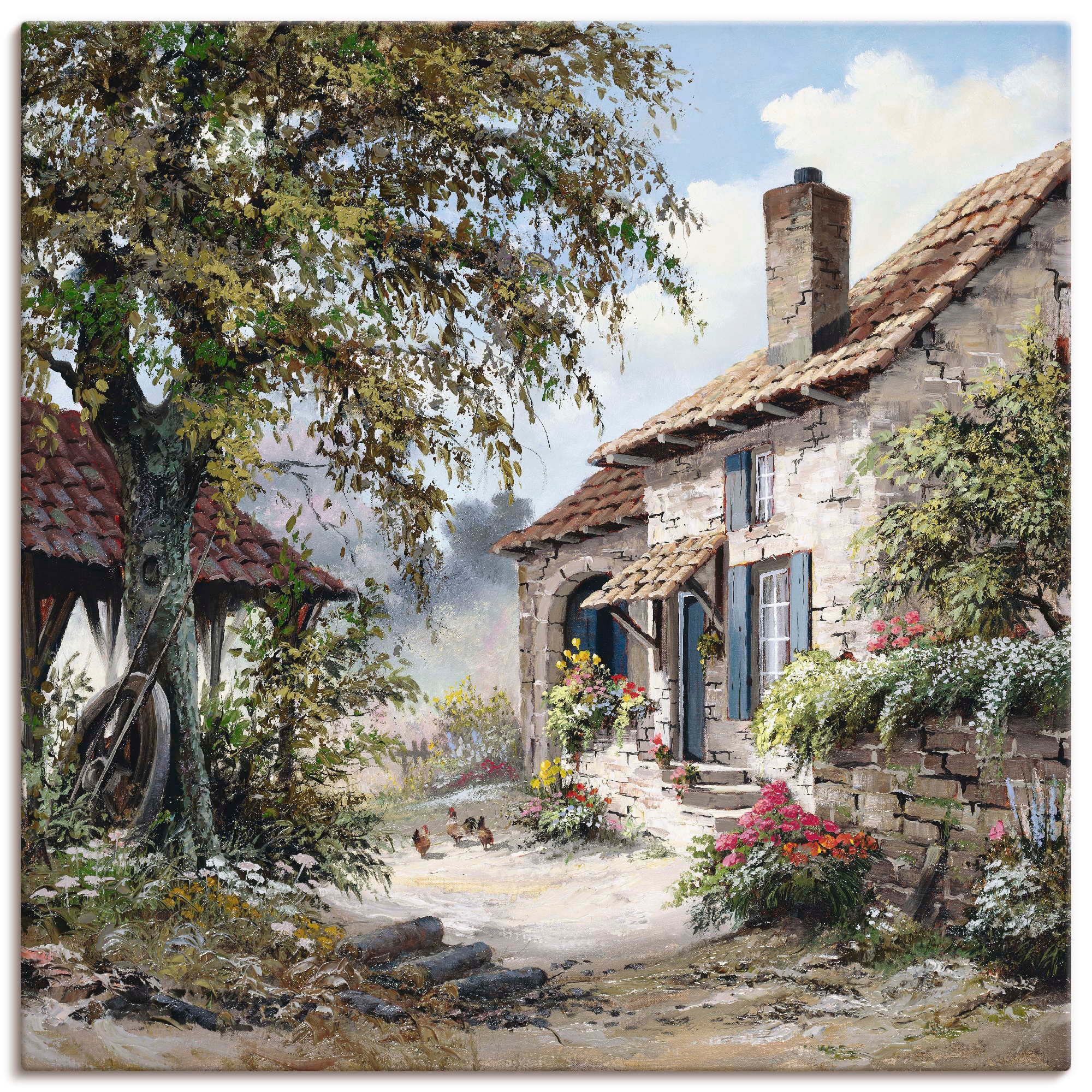 Artland Wandbild "Opas Haus" Garten 1 Stk. tlg. auf Holzrahmen gespannt günstig online kaufen