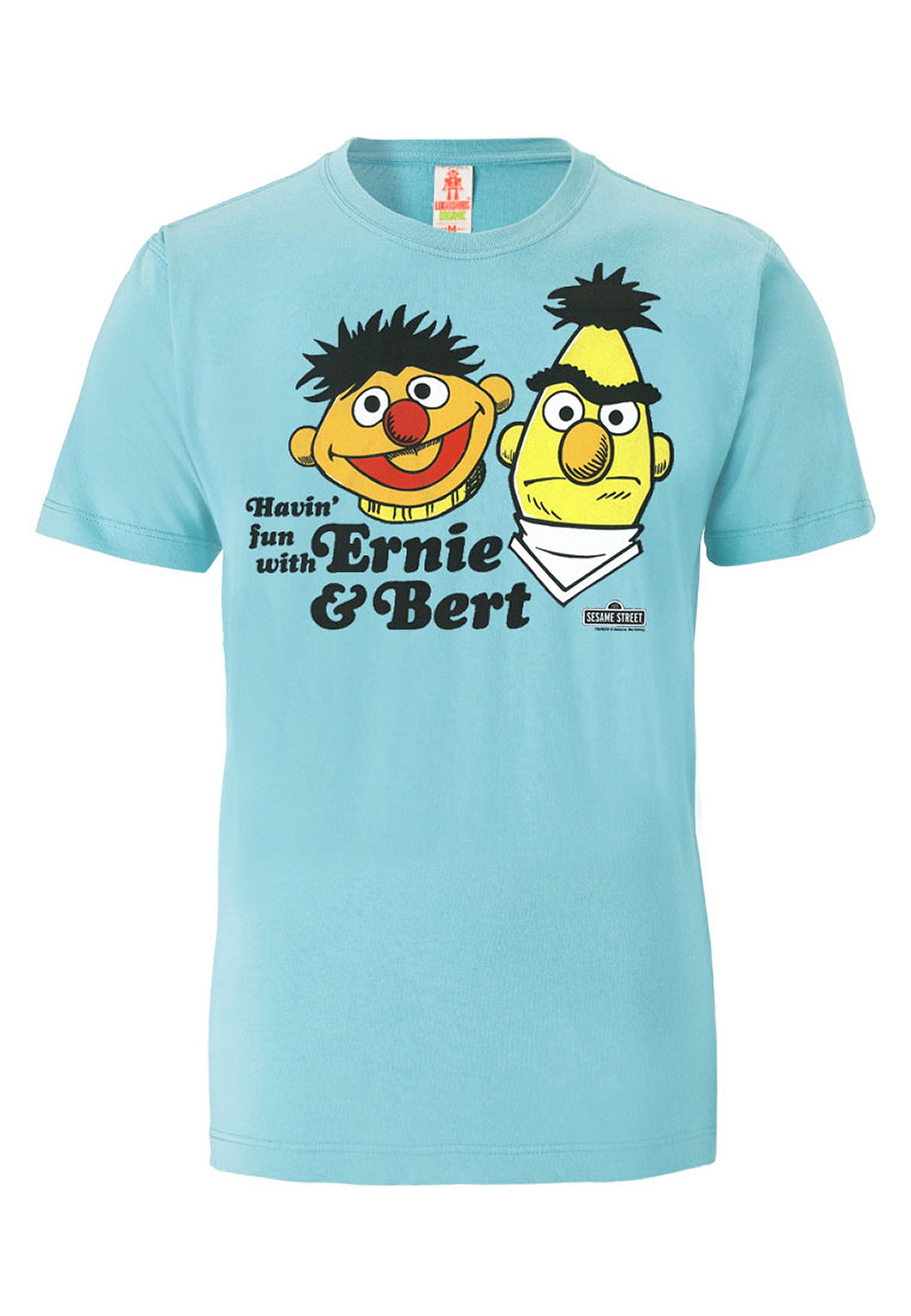 LOGOSHIRT T-Shirt »Sesamstrasse - Ernie & Bert | Havin Fun«, mit angesagtem Ernie & Bert-Print