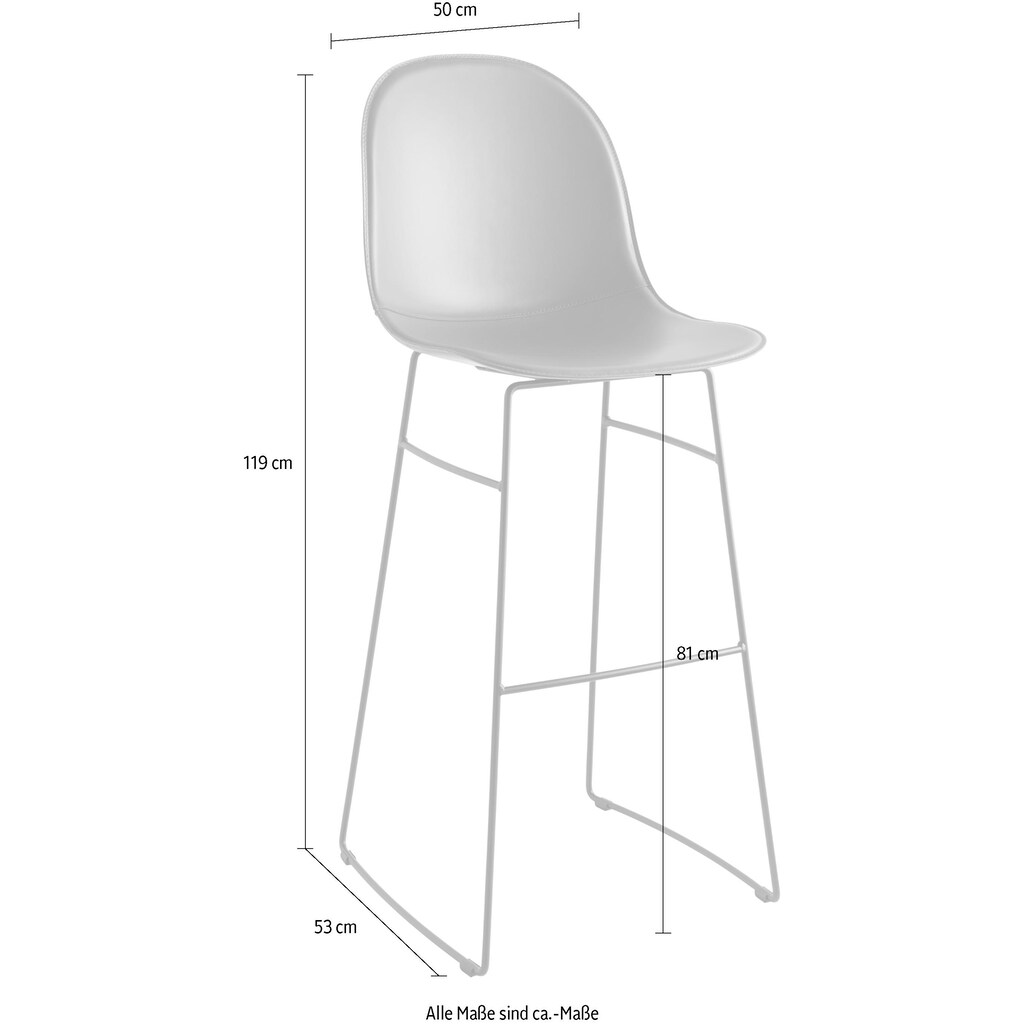 connubia Barhocker »Academy CB/1675-LHS / -V_P15«, schlichte und geschwungene Linien