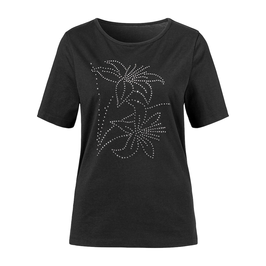 Damenmode Shirts & Sweatshirts Classic Basics Kurzarmshirt »Shirt«, (1 tlg.) schwarz