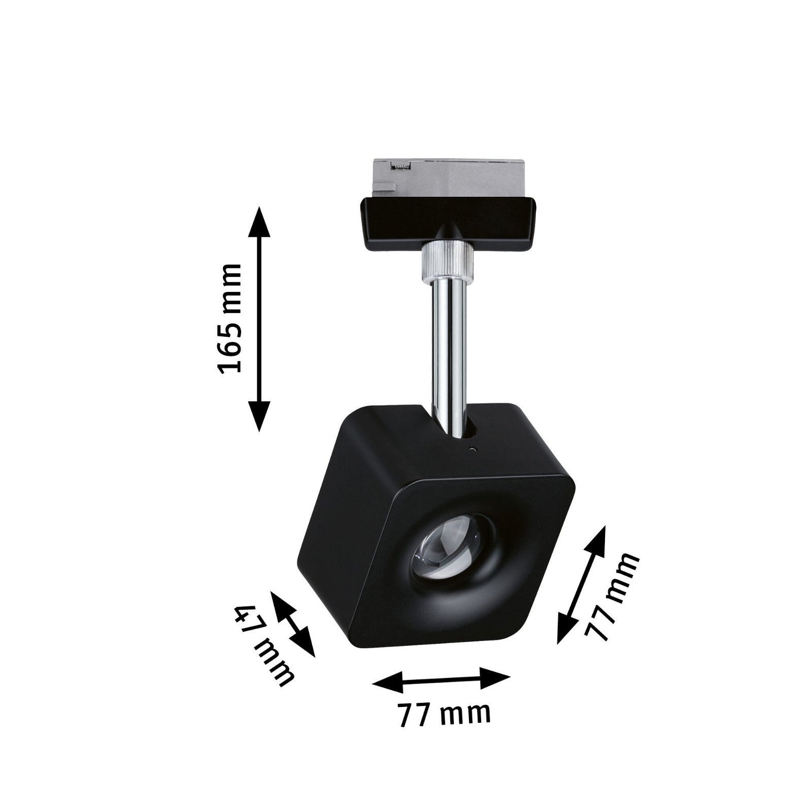 Paulmann Schienensystem-Leuchten »URail Schienenspot Cube 589,1lm 8W 4000K 230V Schwarz matt, Chrom«, (1 tlg.), Einzelspot, dimmbar