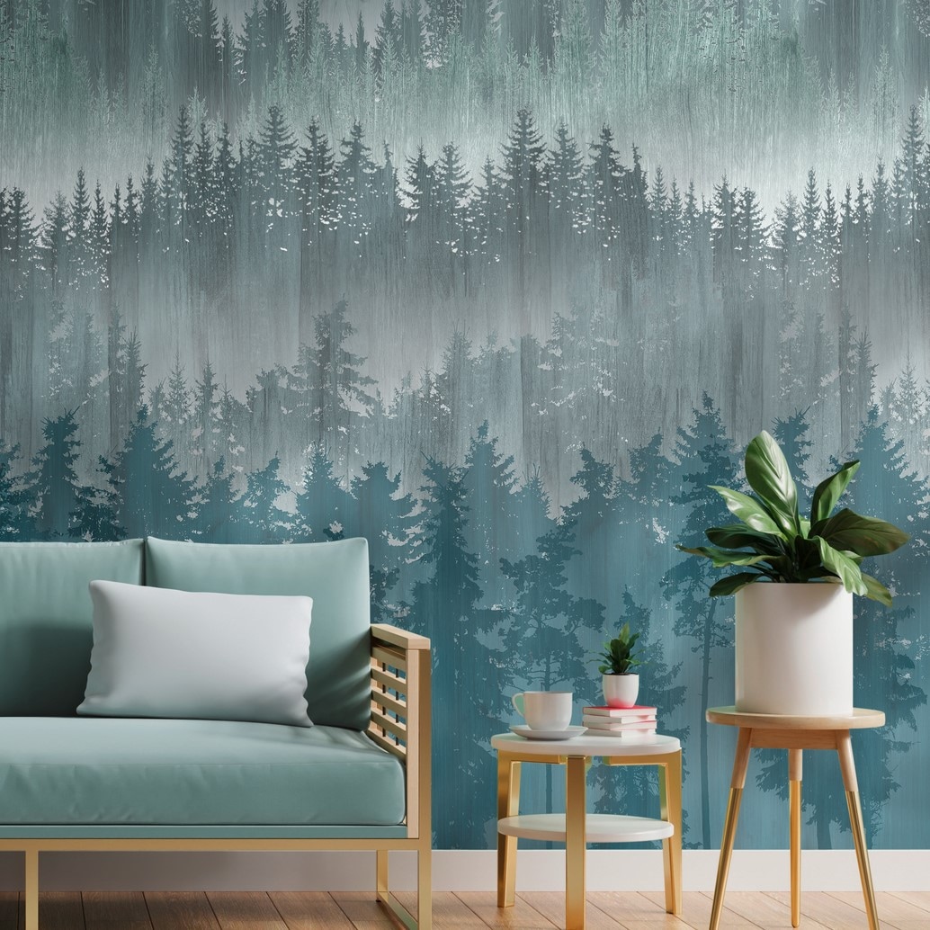 living walls Fototapete »Metropolitan Stories. Travel Styles. Waldtapete«, matt-gemustert-neutral, Fototapete Landschaft Horizonz Tapeten Wohnzimmer Schlafzimmer Küche