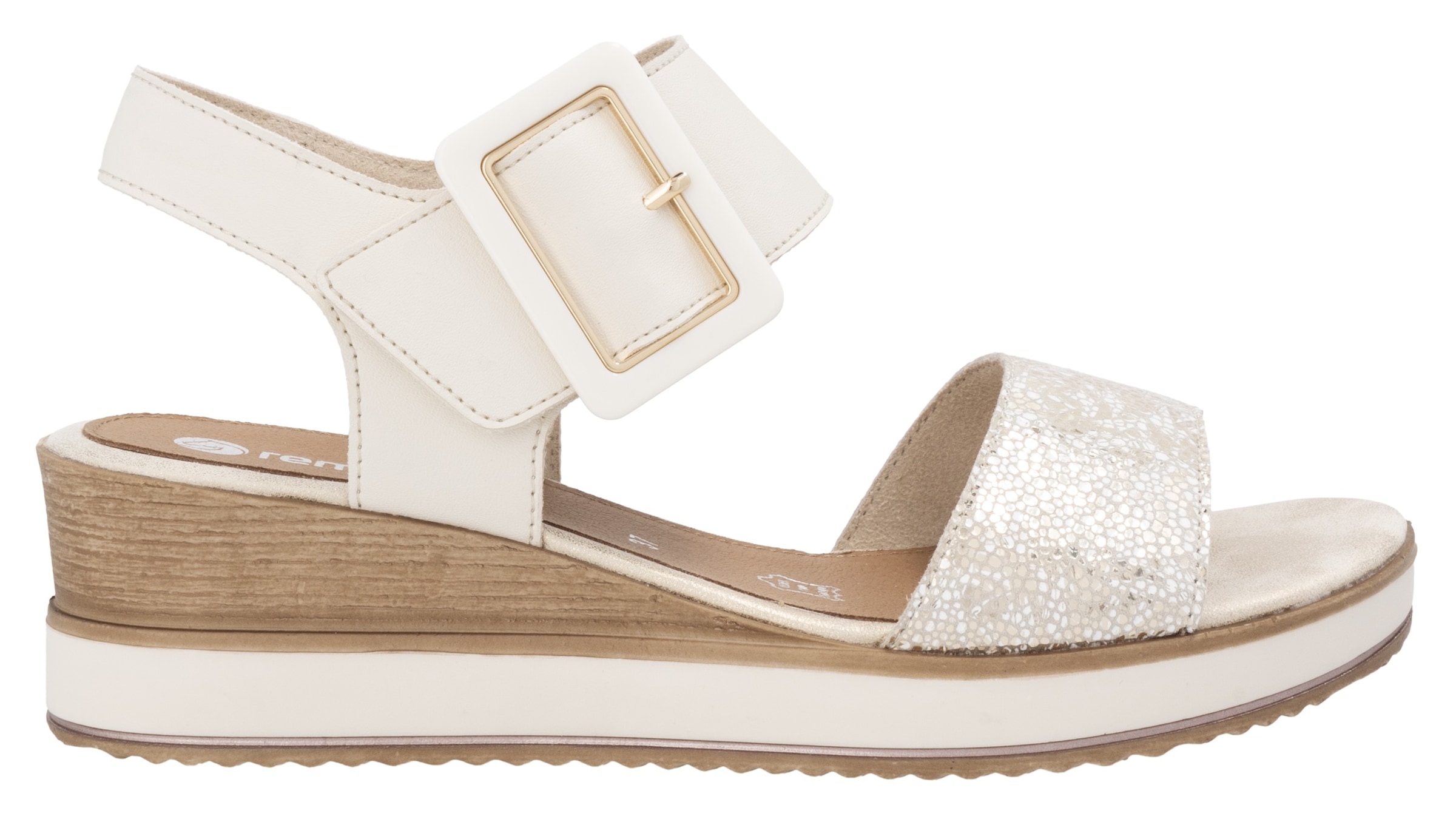 Remonte Sandalette »ELLE-Collection«, Sommerschuh, Sandale, Bequemschuh mit Klett unter der Zierschnalle