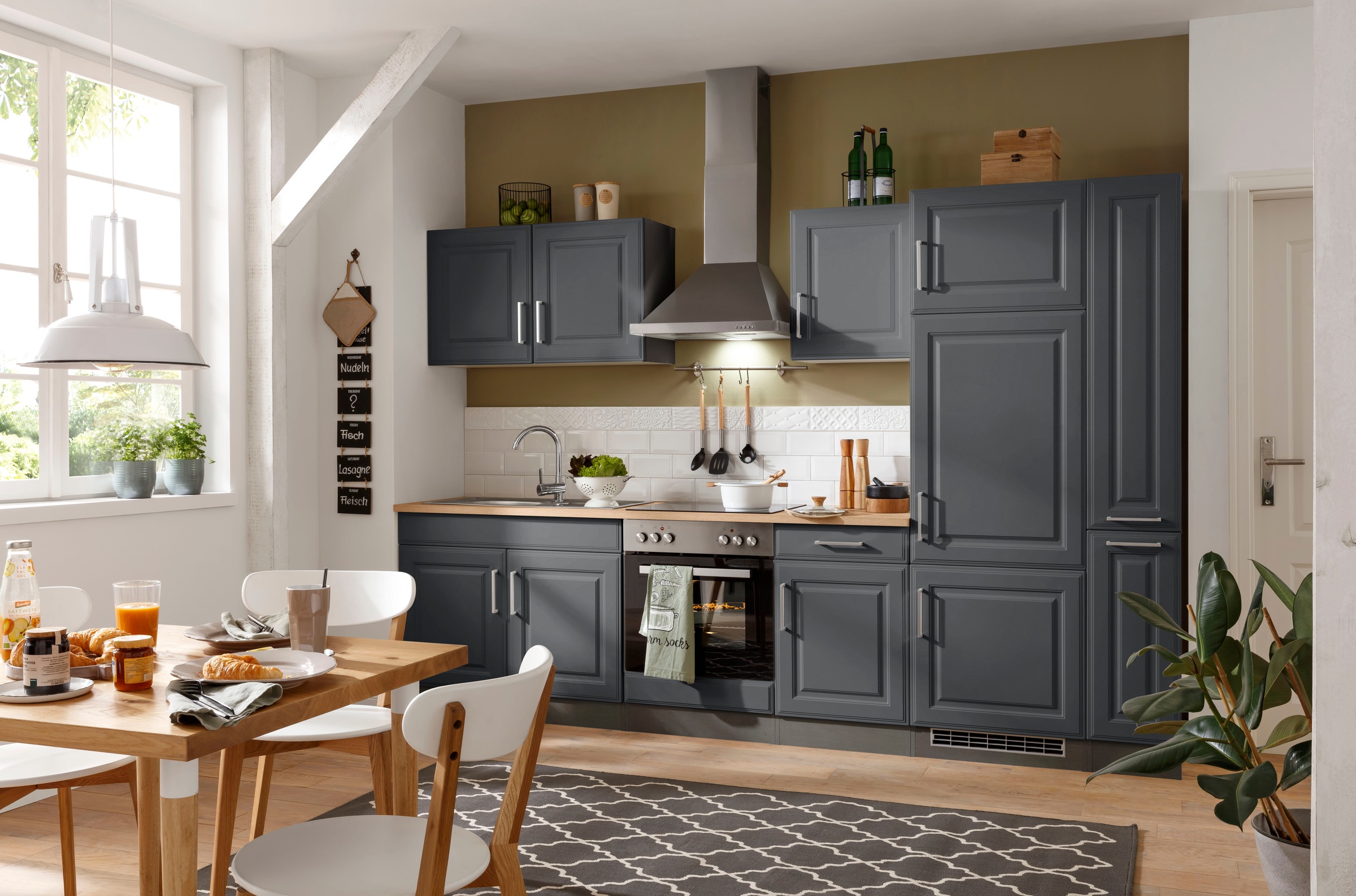HELD MÖBEL Küchenzeile "Stockholm", Breite 300 cm, mit hochwertigen MDF Fro günstig online kaufen