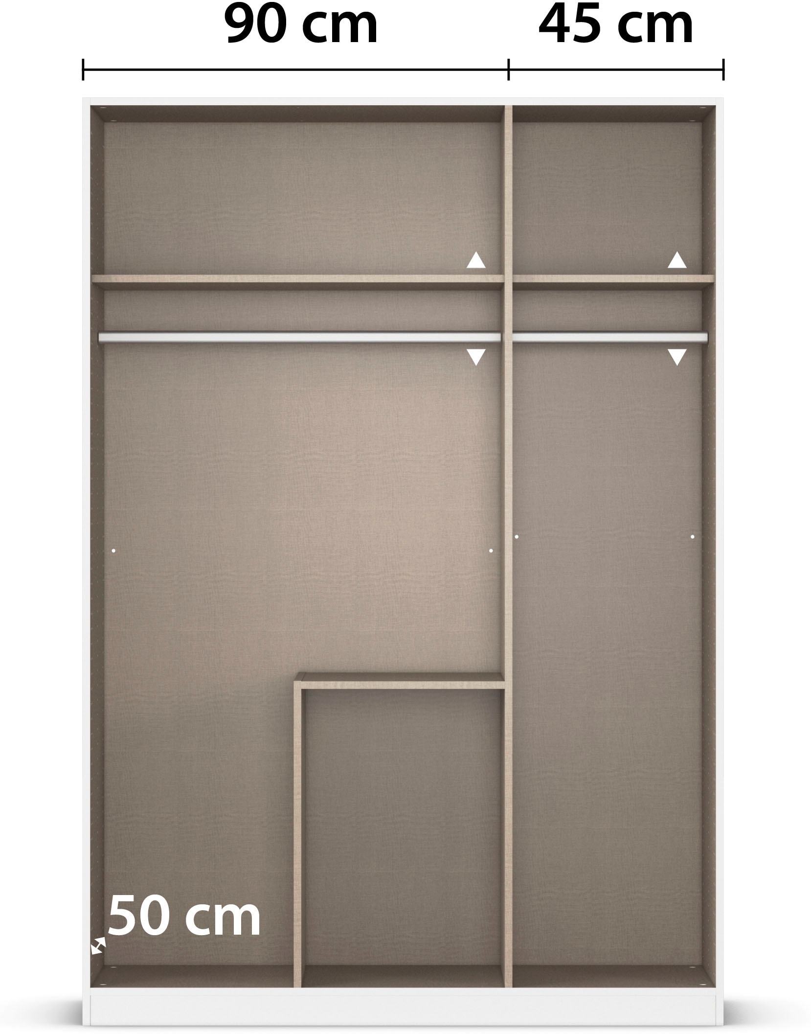 rauch Drehtürenschrank »Kleiderschrank Schrank Garderobe Ankleide Schlafzimmerschrank YLVA« Breiten: 90/135/180 cm, Höhe 197 cm,  skandinavischer Style mit Rahmenfront und Knopfgriffen MADE IN GERMANY