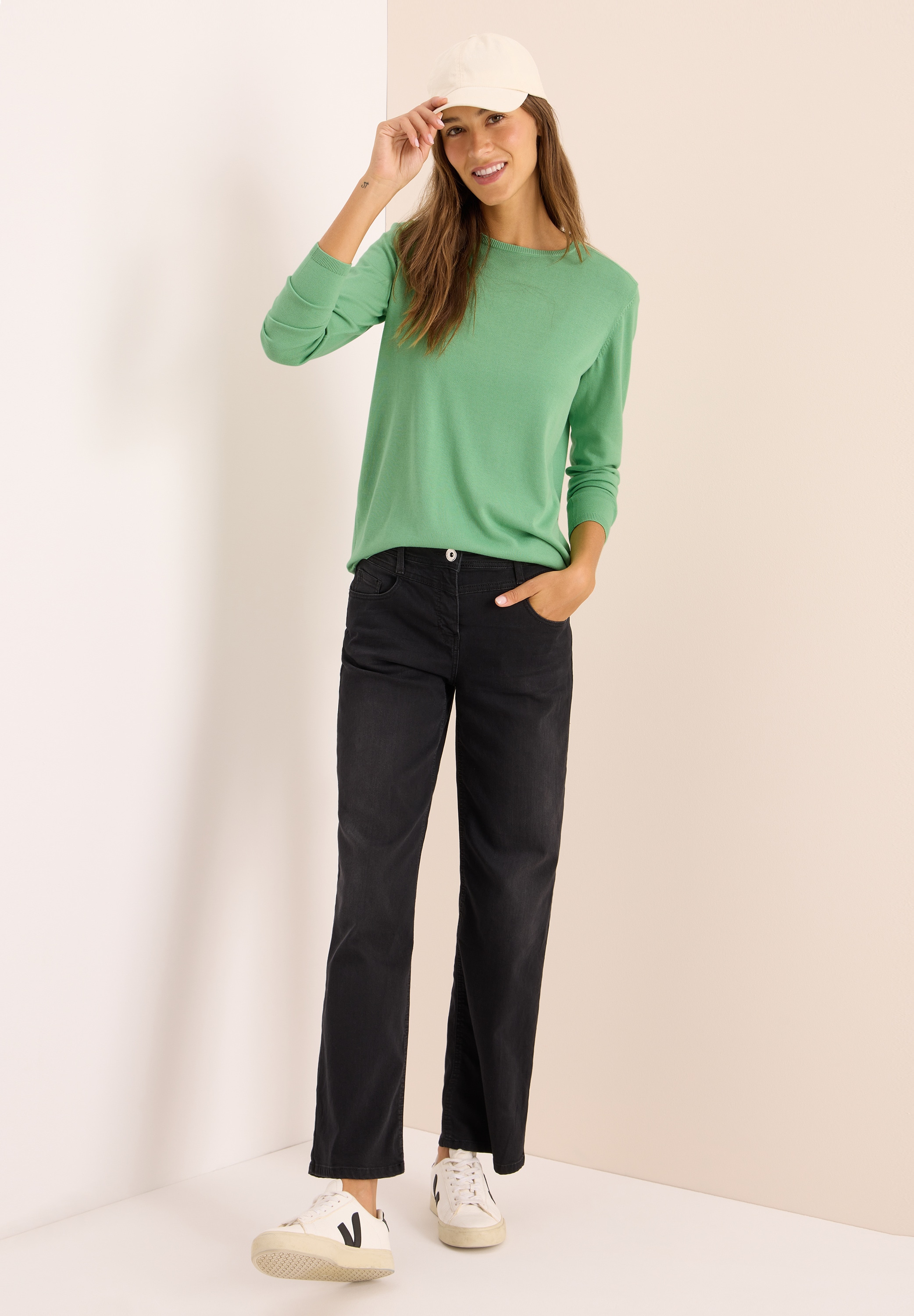 Cecil Strickpullover, mit feinem Detail an der Schulter und Viskose-Anteil