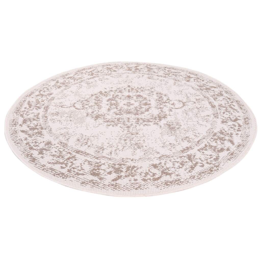 Carpet City Outdoorteppich »DUO RUG 5577«, rund, 5 mm Höhe, Wendeteppich Wetterfest In- & Outdoor, Balkon, Terrasse, Wohnzimmer