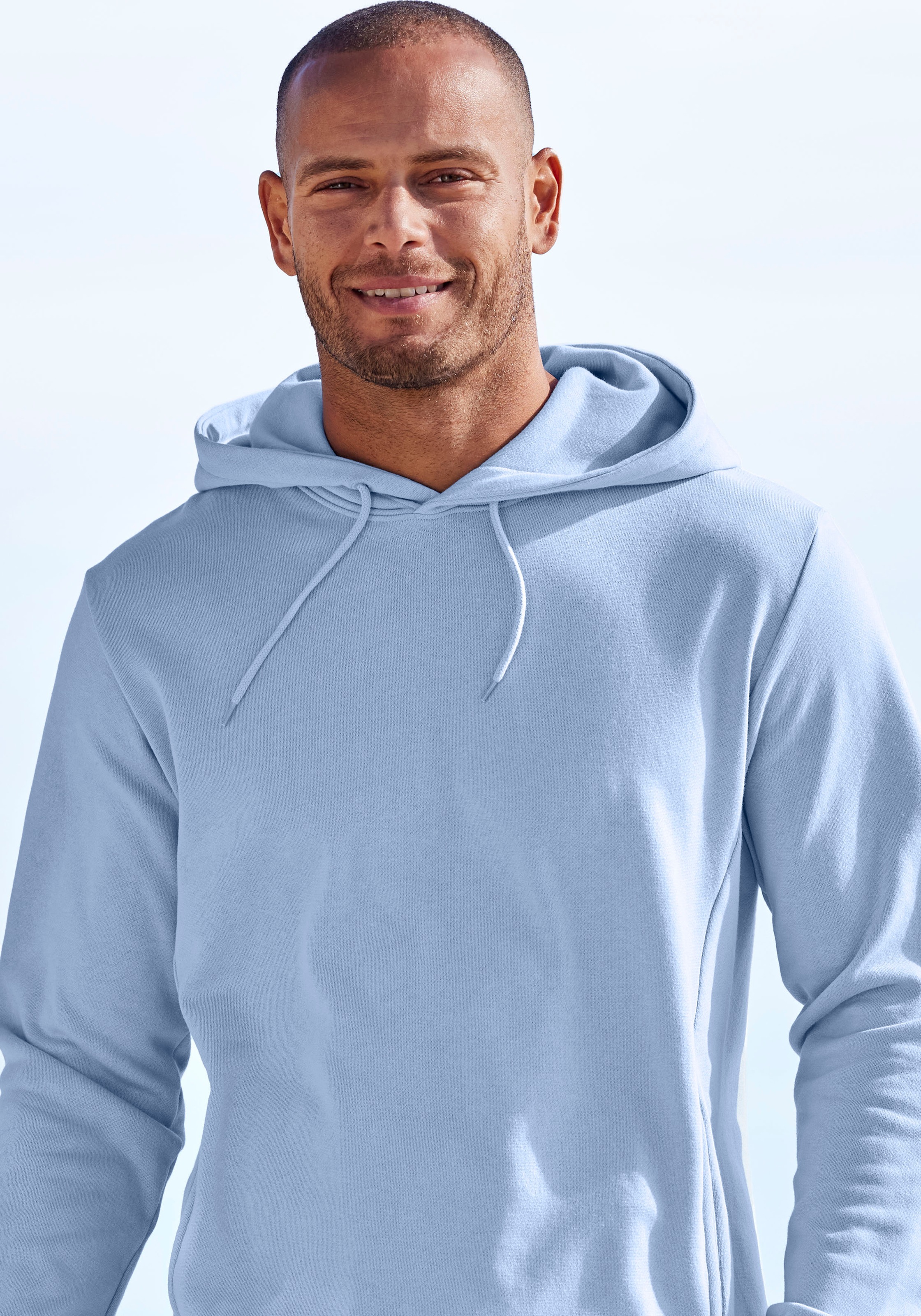 John Devin Men Hoodie Light Blue M 3
