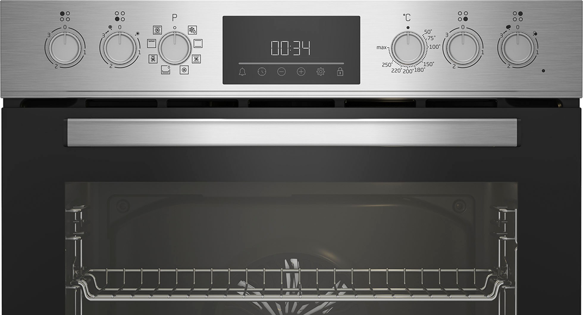 BEKO Elektro-Herd-Set Einbauherd-Set »BBUM12322X«, mit 2-fach-Teleskopauszug, katalytische Reinigung, (Set, 1 St.), Multifunktionsofen mit 8 Heizarten