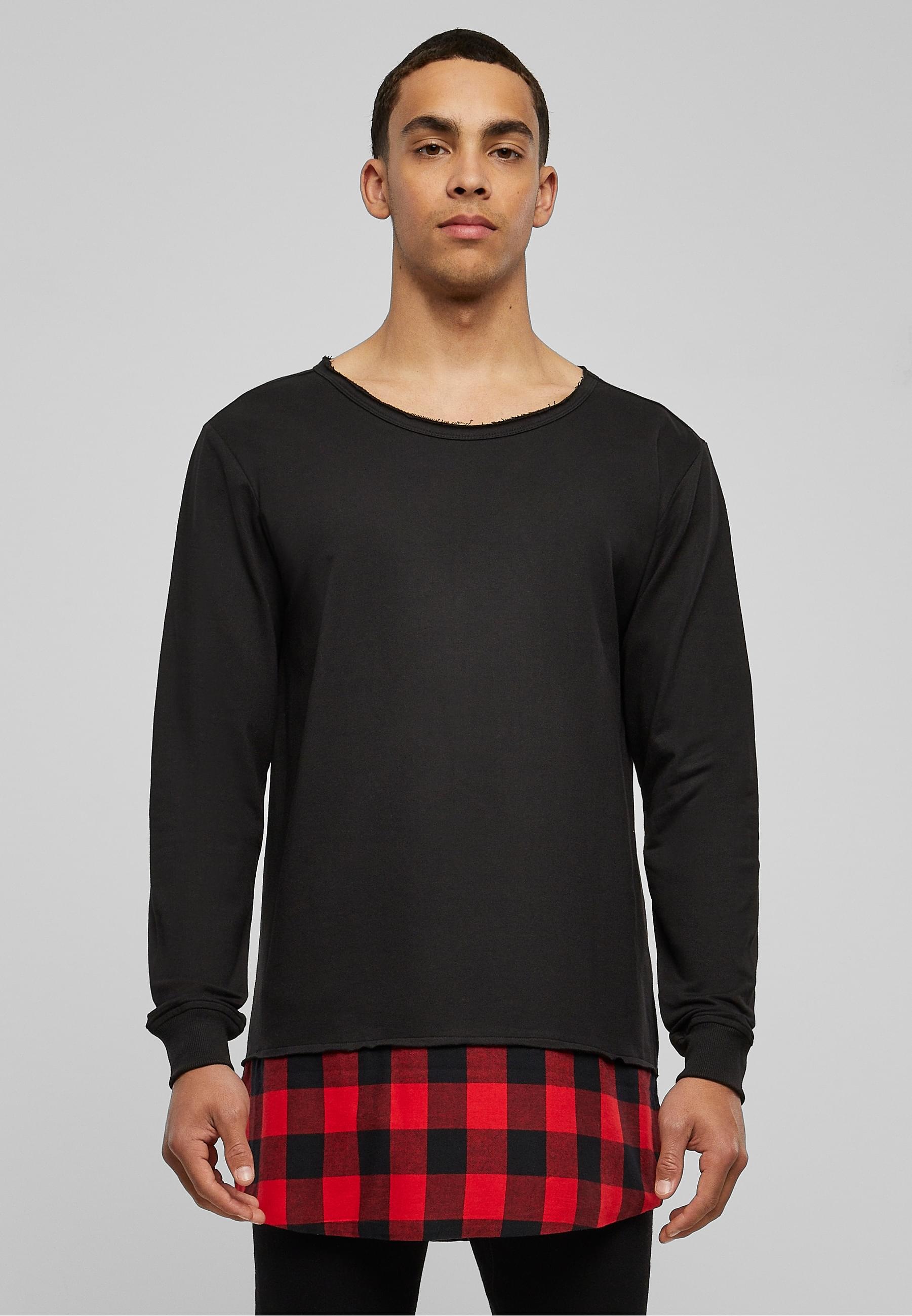 URBAN CLASSICS Rundhalspullover »Urban Classics Herren Long Flanell Bottom Open Edge Crewneck«