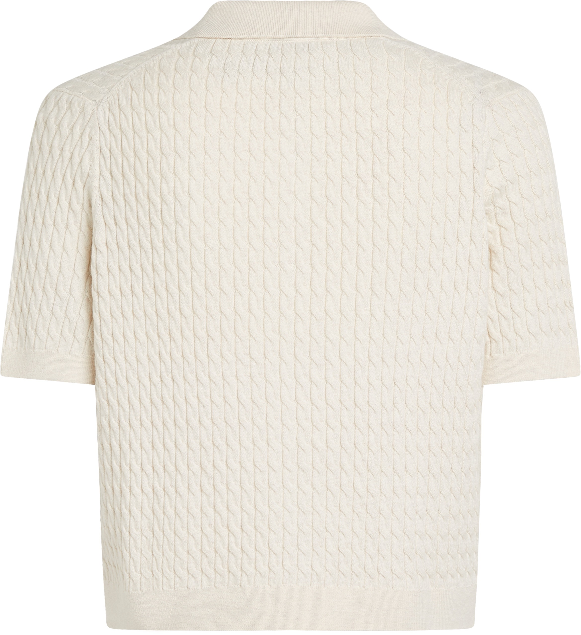 Tommy Hilfiger Polokragenpullover »CO CABLE POLO SWEATER SS«, mit Zopfmuster