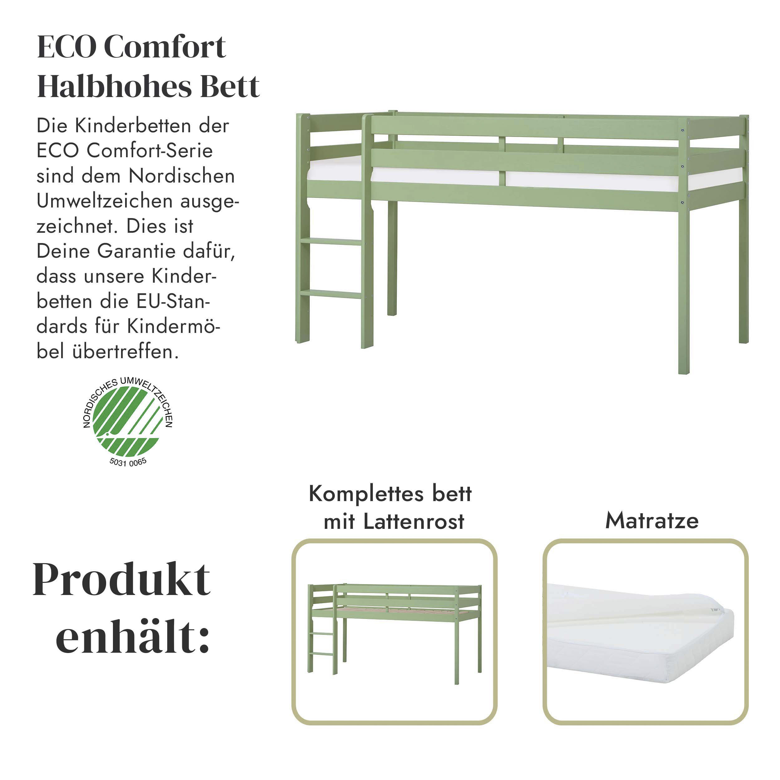 Thumbnail - Hoppekids Spielbett "ECO COMFORT, Hochbett, in 2 Einzelbetten teilbar", Höhe 72cm, Farbe & Größe & Matratze