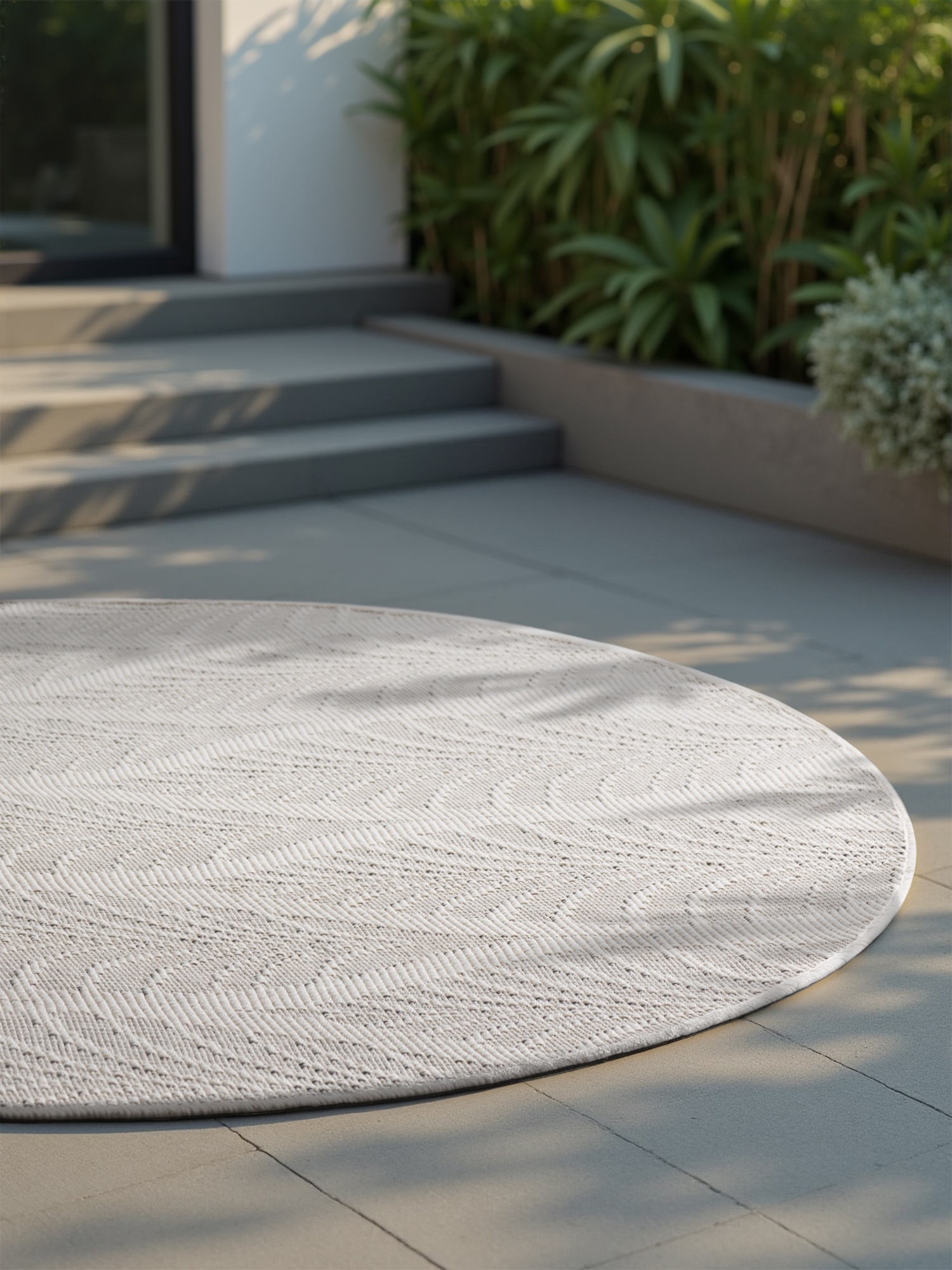 NORTHRUGS Outdoorteppich »Liora Wendeteppich«, rund, 5 mm Höhe, In und Outdoor, Flachgewebe, wetterfest, pflegeleicht, robust