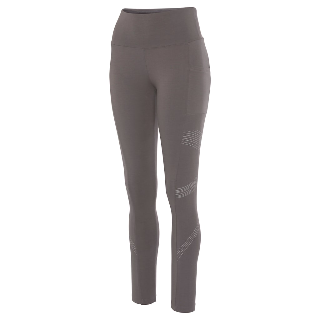 LASCANA ACTIVE Leggings, mit optischen Reflektorprint und Handytasche, Loungewear