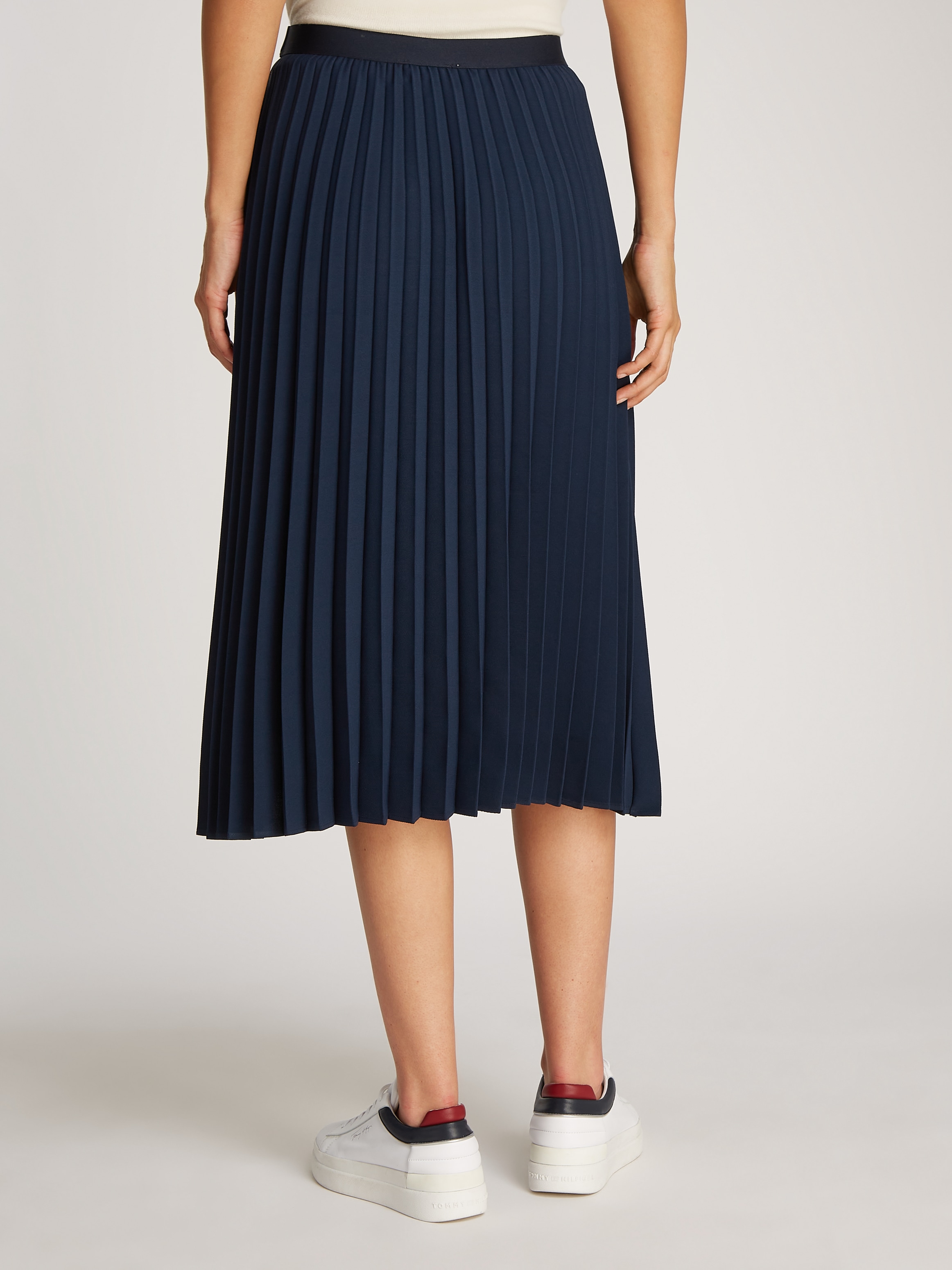 Tommy Hilfiger Plisseerock »FLUID PLEATED PULL ON MIDI SKIRT«, mit rundum Falten