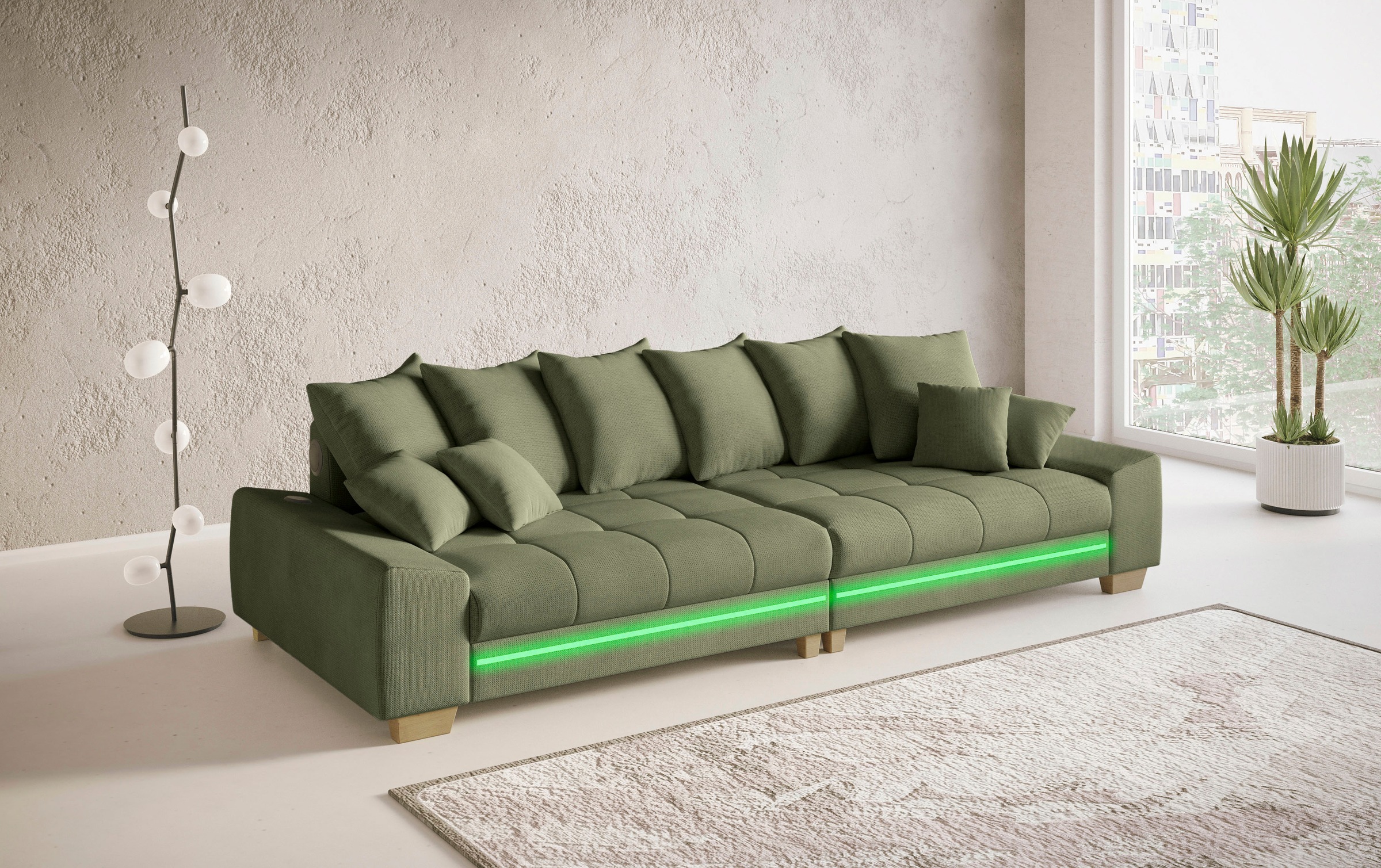 Mr. Couch Big-Sofa »Nikita II«, mit RGB-LED, Bluetooth-Soundsystem, Kaltschaum