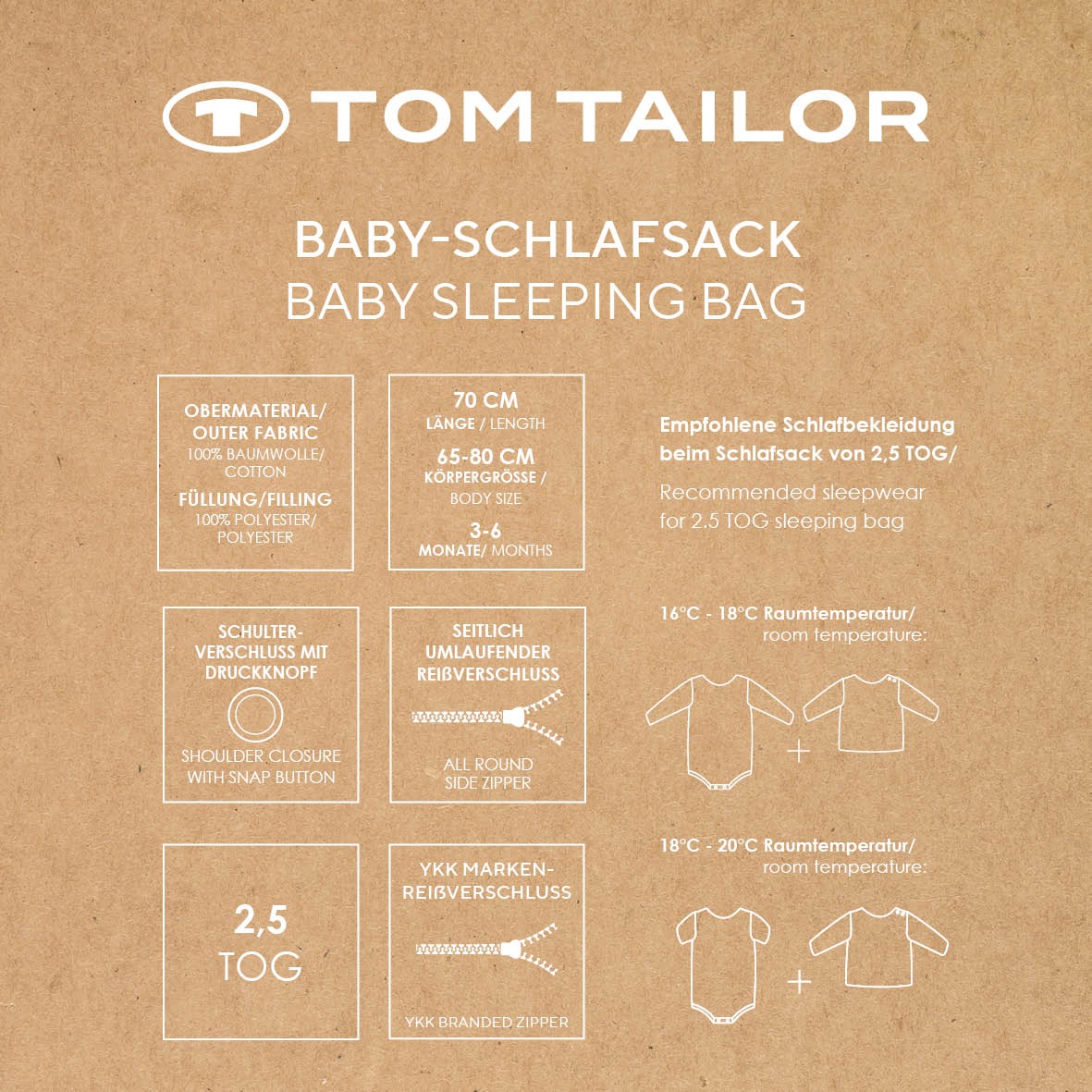 TOM TAILOR HOME Babyschlafsack »TT Baby-Schlafsack Streifen 90cm«