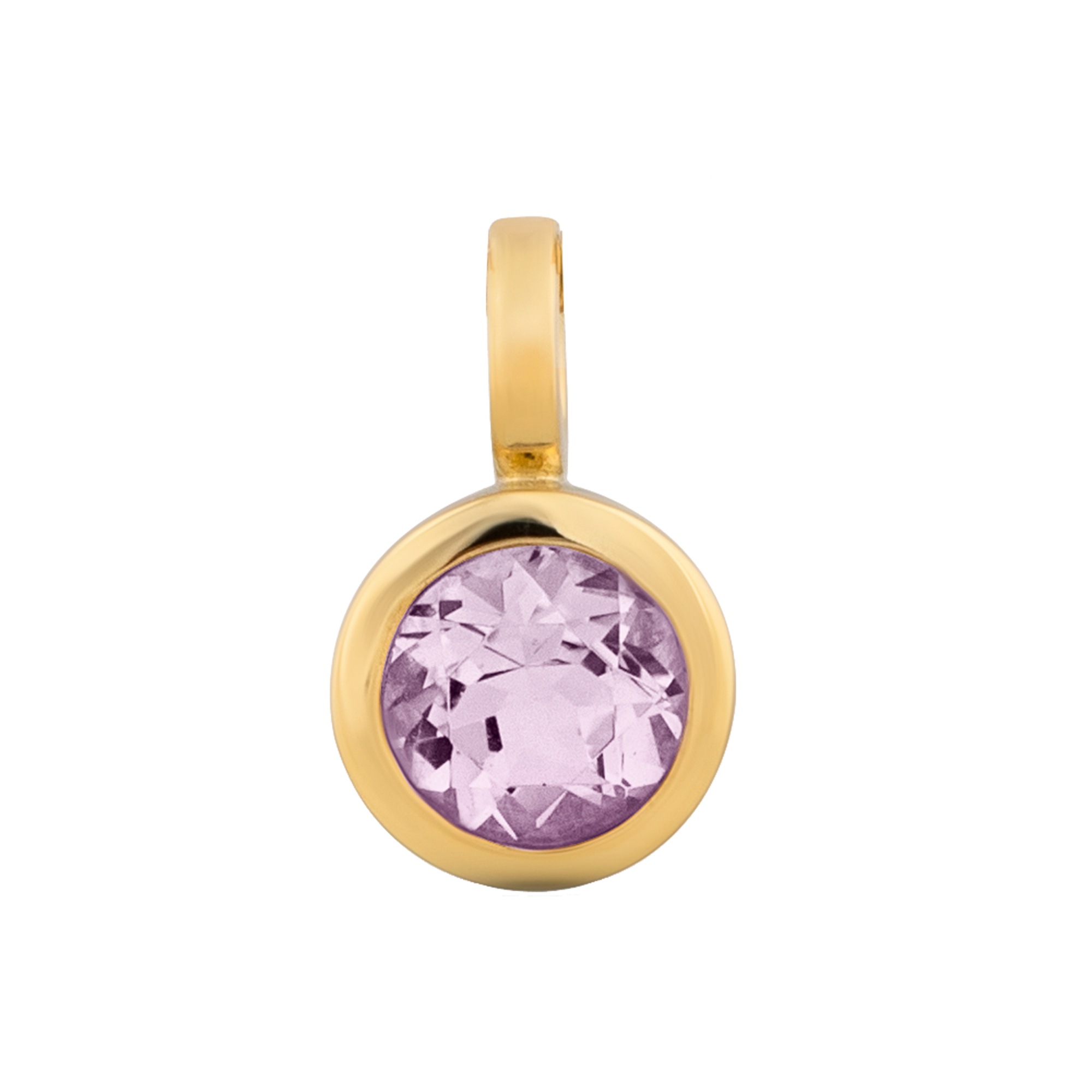 Kettenanhänger OROLINO "585 Gold mit Amethyst 5mm", gelb (gelb, lila), Schmuckanhänger, Damen, one-size, Gold, 0,7 g, Kettenanhänger
