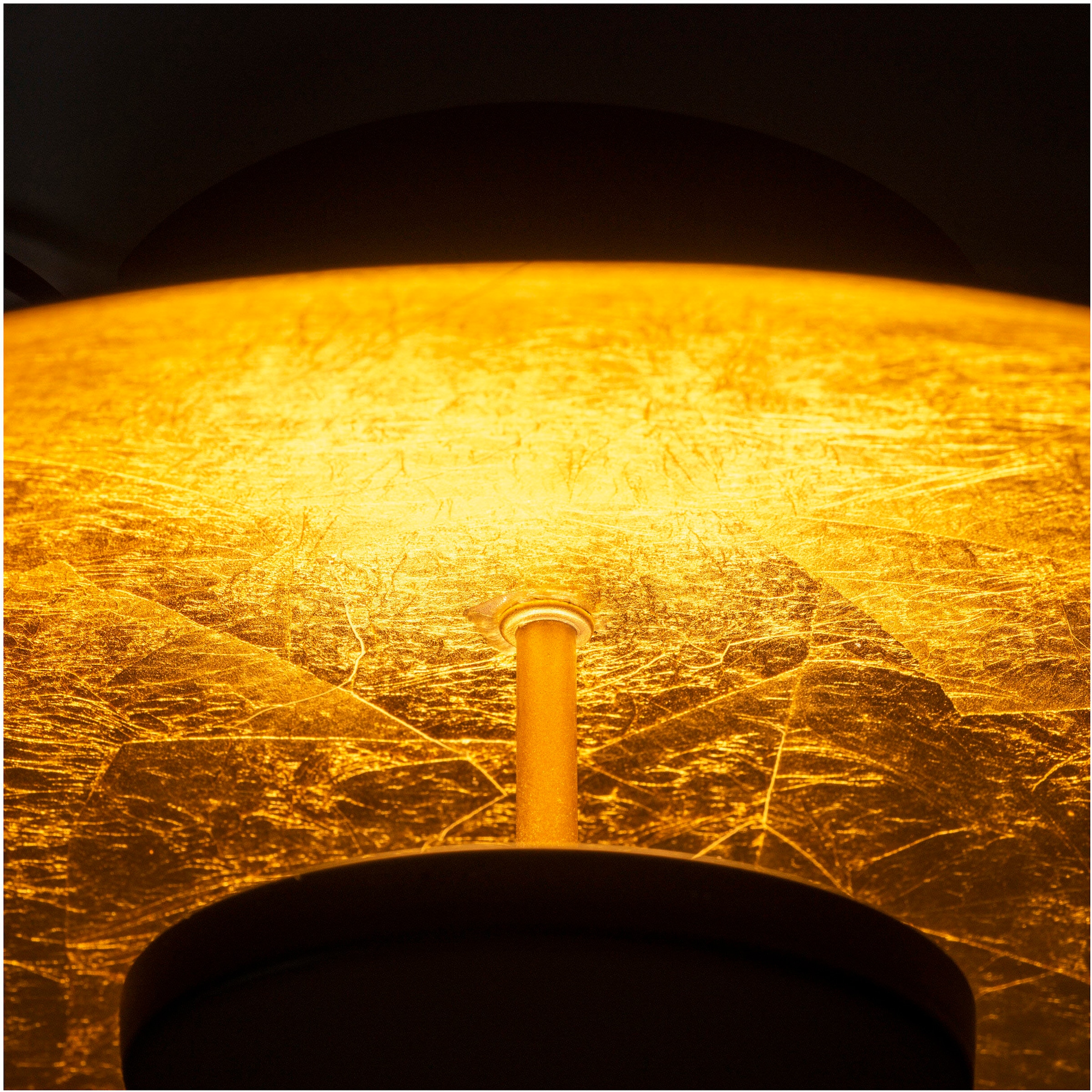 näve LED Deckenleuchte »Firenze«, 1 flammig, Leuchtmittel LED-Modul | LED fest integriert, Schirm gewölbt in schwarz/goldschimmernd, warmweißes Licht, D: 30cm