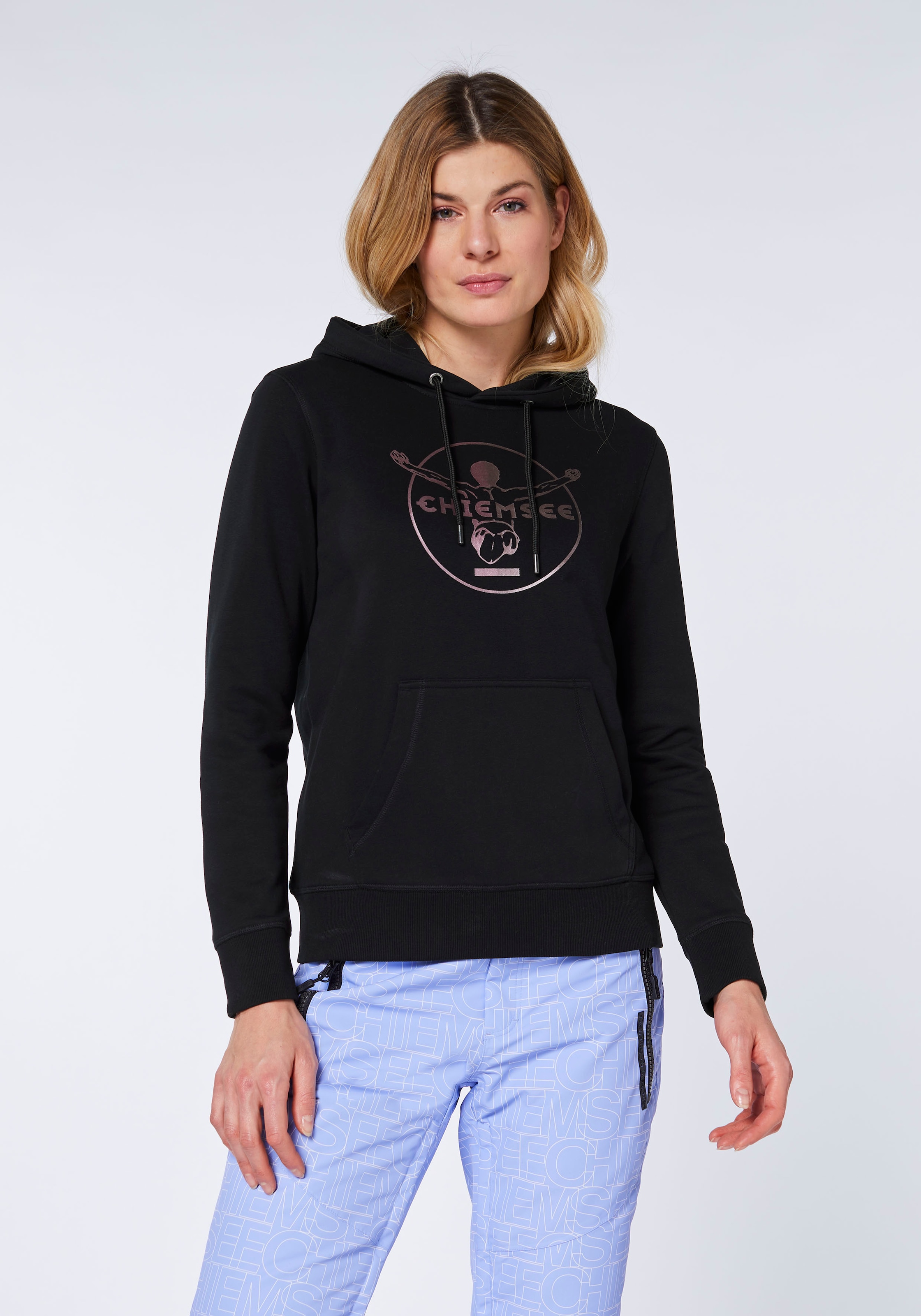 Kapuzensweatshirt CHIEMSEE, Damen, Gr. XS (34), deep schwarz, 88% Baumwolle, 12% Polyester, Sweatshirts