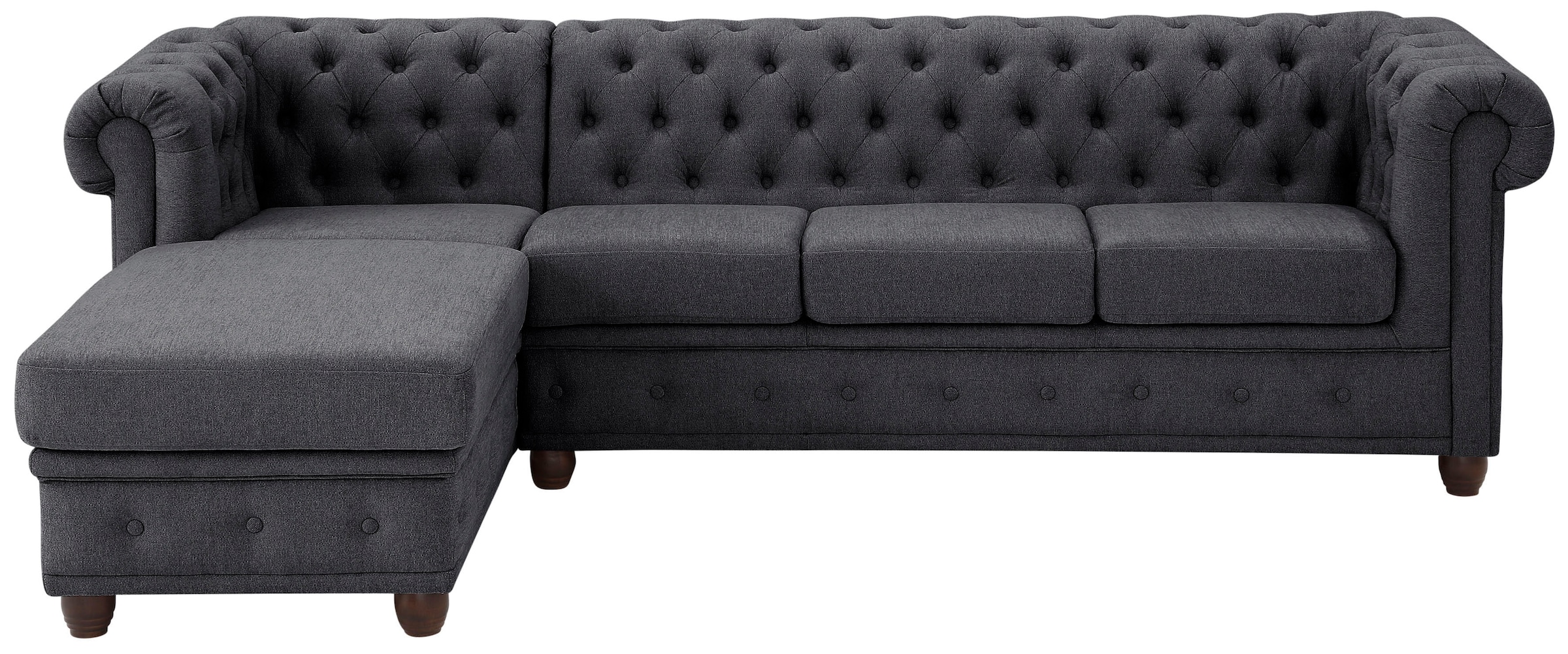 Home affaire Chesterfield-Sofa "New Castle L-Form", hochwertige Knopfheftung in Chesterfield-Design, B/T/H: 255(171/72)