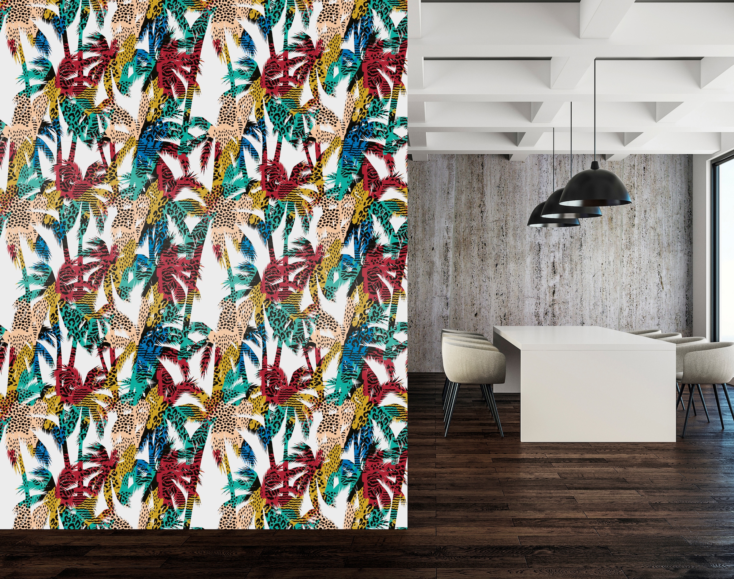 queence Vinyltapete »Juna«, bedruckt-Motiv-botanisch-floral-gemustert-natürlich, 90x250cm, selbstklebend, kinderleichte Anbringung, Sticker