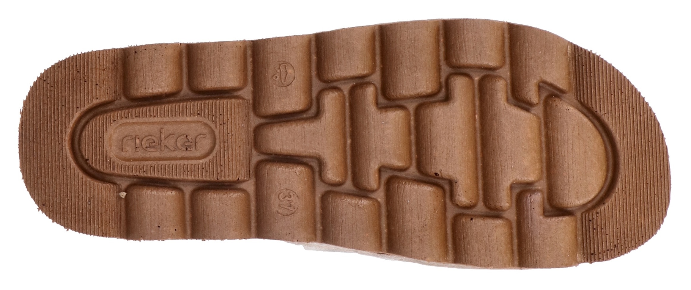 Rieker Pantolette, Sommerschuh, Strandschuh, Hausschuh mit modischer Plateausohle