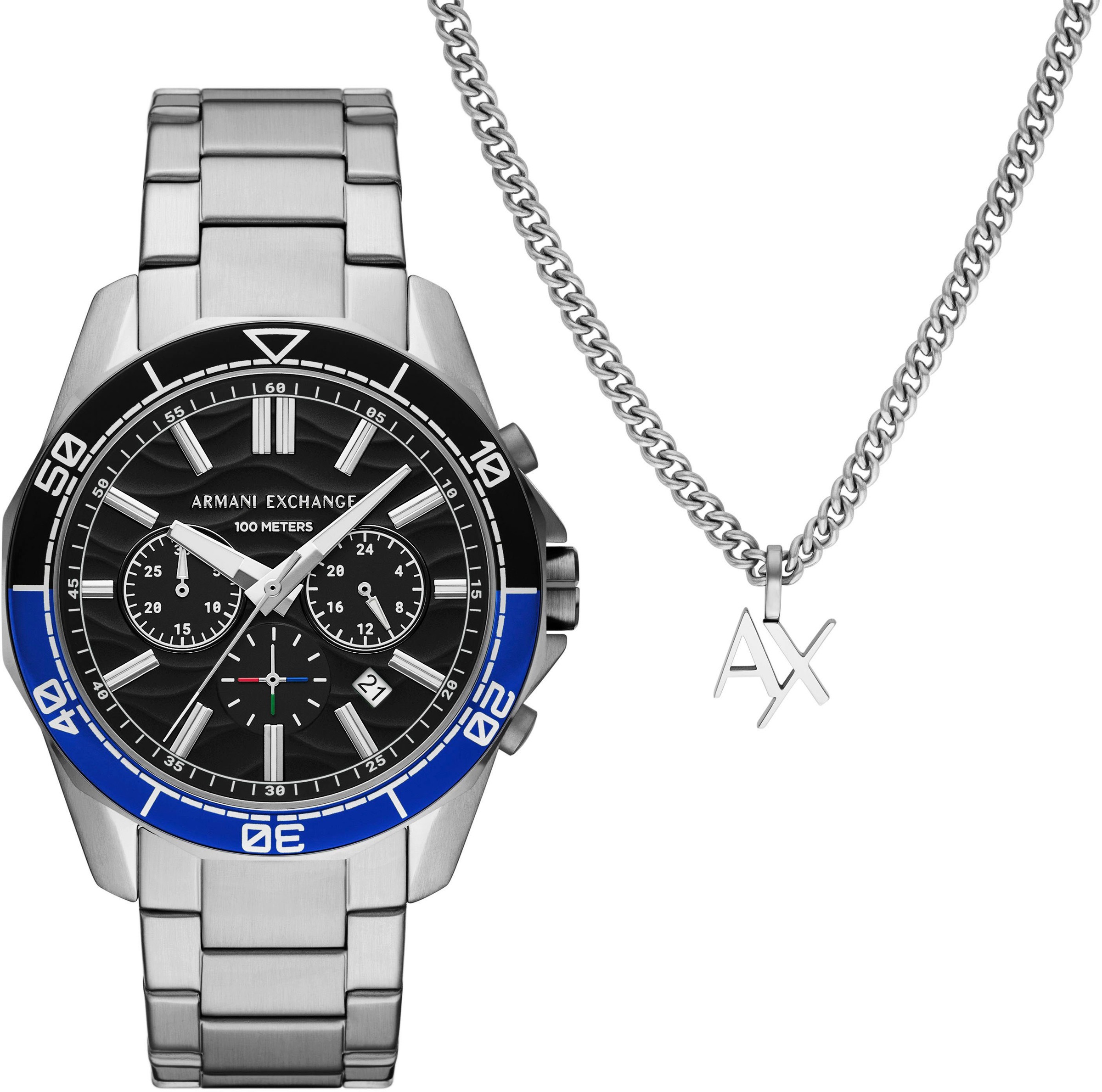 ARMANI EXCHANGE Chronograph (Set 2 dalys su Halskette)...