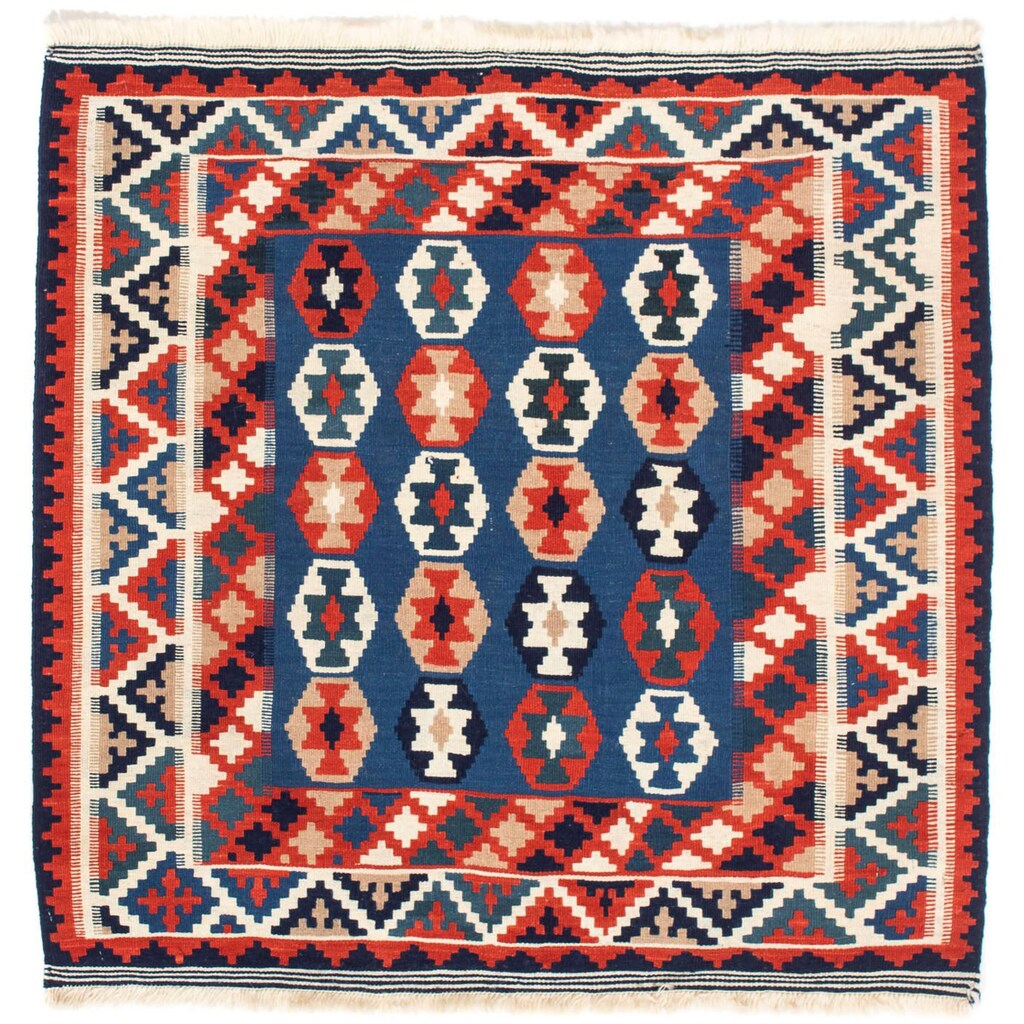 morgenland Wollteppich »Kelim - Oriental quadratisch - 103 x 100 cm - dunkelblau«, quadratisch