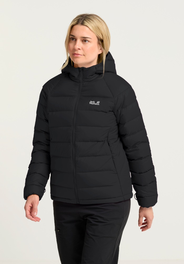 Jack Wolfskin Daunenjacke "WILD PASS DOWN HOODY W RDS" mit Kapuze Daunenjacke mit Kapuze, warm, wind- und wasserabweisend