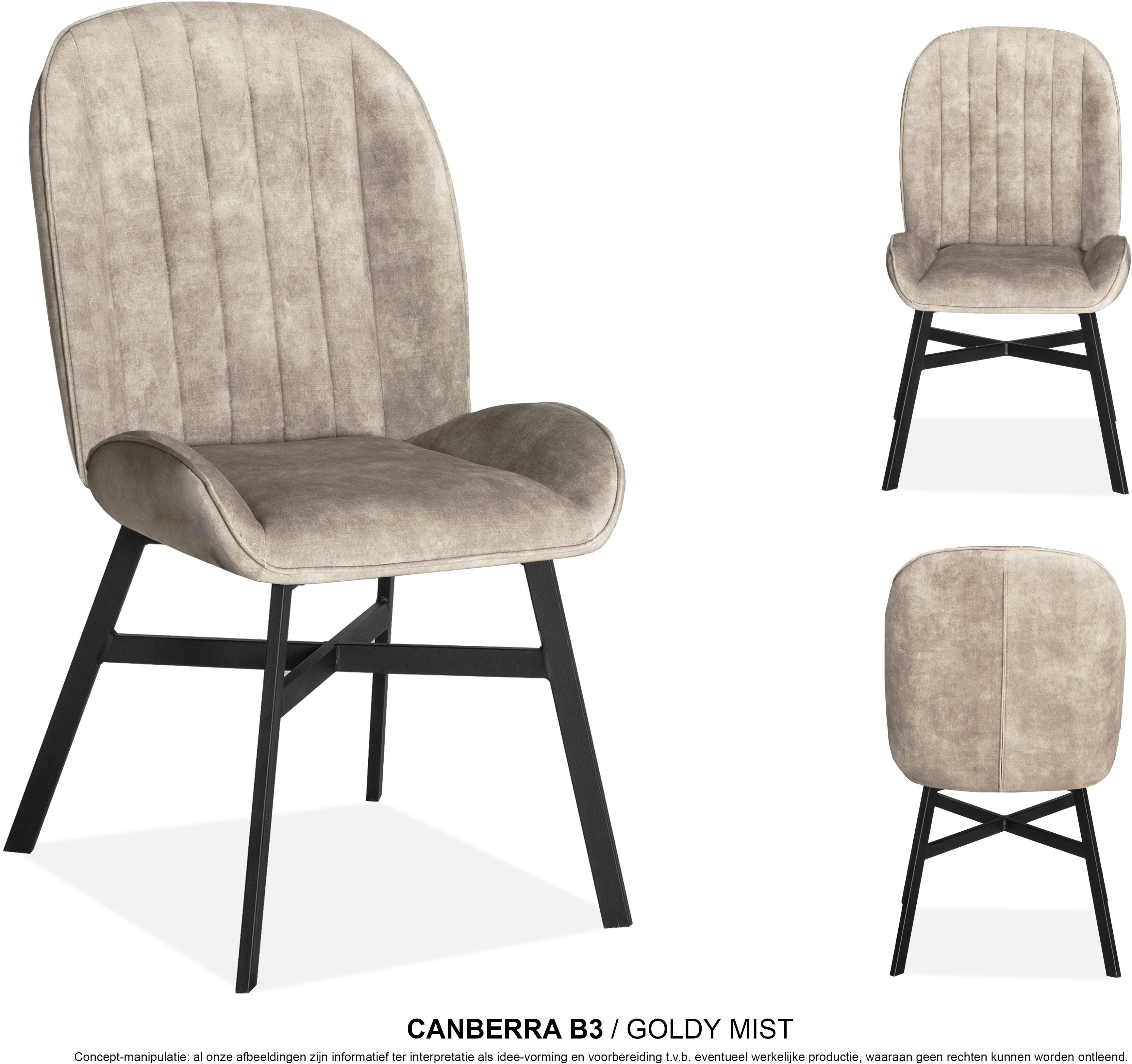 Thumbnail - OMG Design Esszimmerstuhl "Canberra" (Set) 2 Stk.Esszimmerstuhl, pflegeleichter Samtvelour Bezug