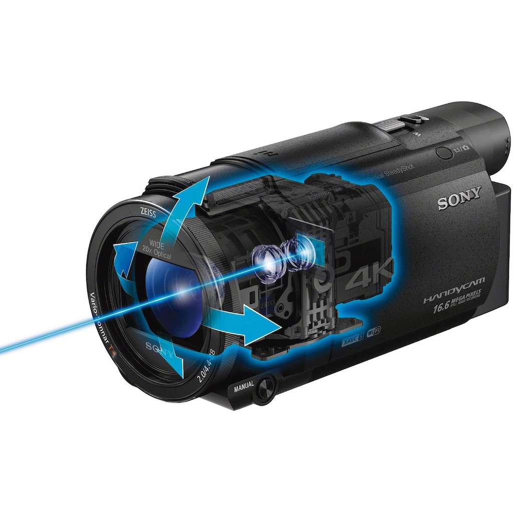 Sony Camcorder »FDRAX53.CEN«, 4K Ultra HD, NFC-WLAN (Wi-Fi), 20 fachx opt. Zoom