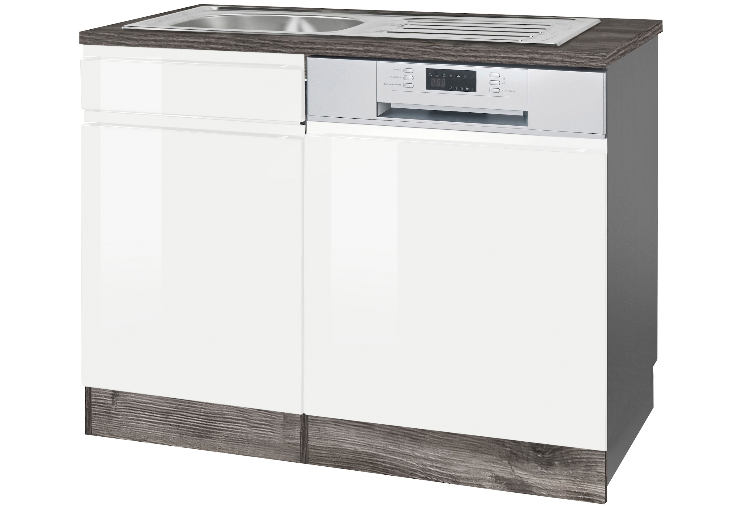 KOCHSTATION Spülenschrank "KS-Virginia", 110 cm breit, inklusive Einbauspüle