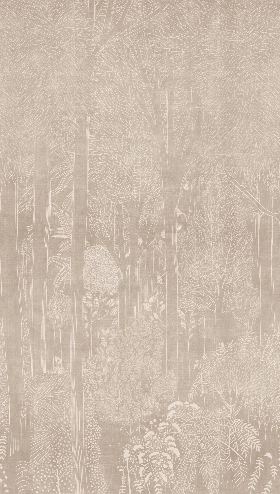 living walls Vliestapete »Vibes & Styles Elara – Silent Forest Fototapete« Kunst leicht strukturiert Zarte Waldszene mit filigranen Details und sanfter, eleganter Tiefe