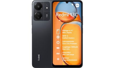 Smartphone »Redmi 13C 4GB+128GB«, Schwarz, 17,1 cm/6,74 Zoll, 128 GB Speicherplatz, 50...