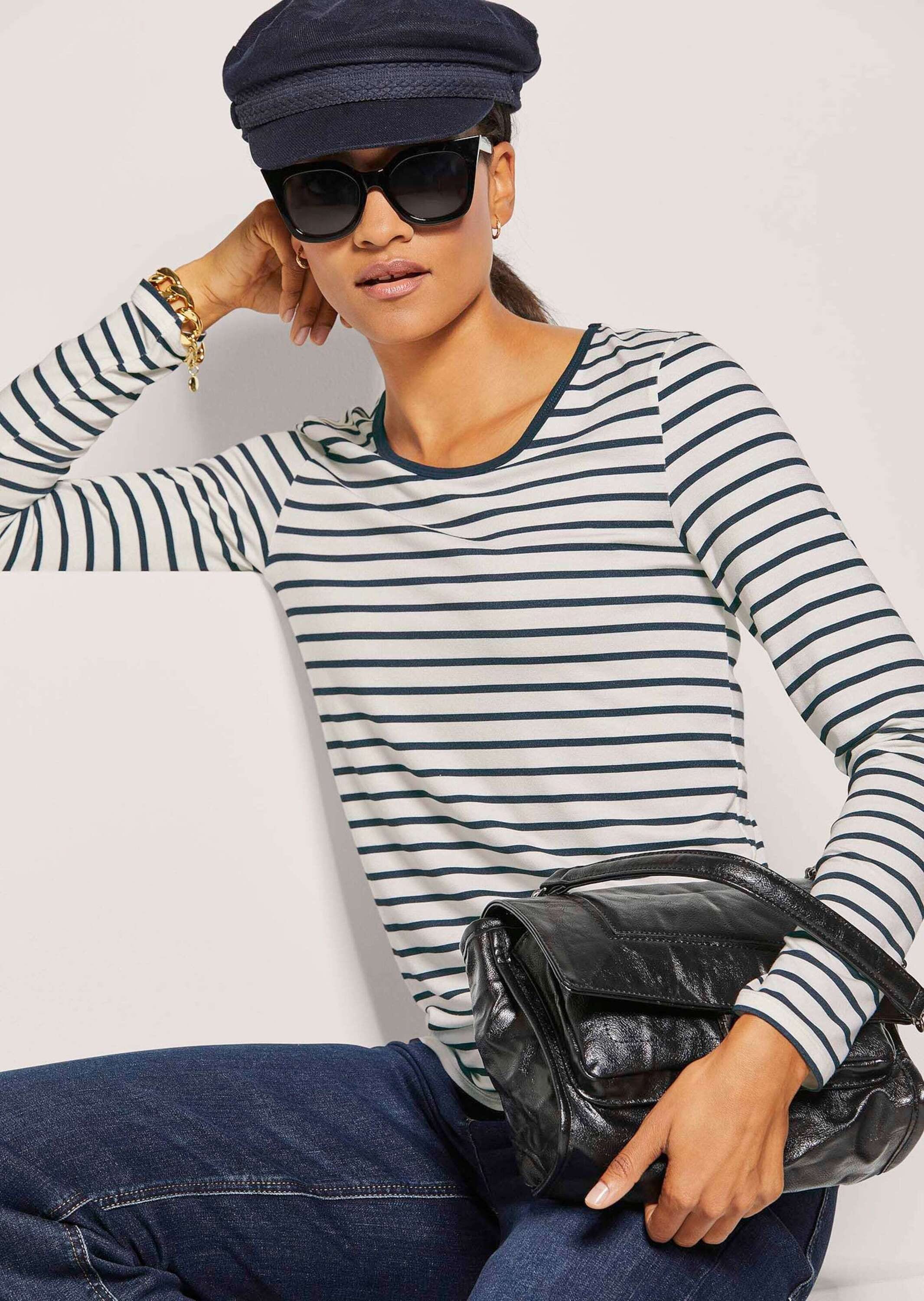 MADELEINE Langarmshirt »Ringelshirt Kurzes Rundhals-Shirt«