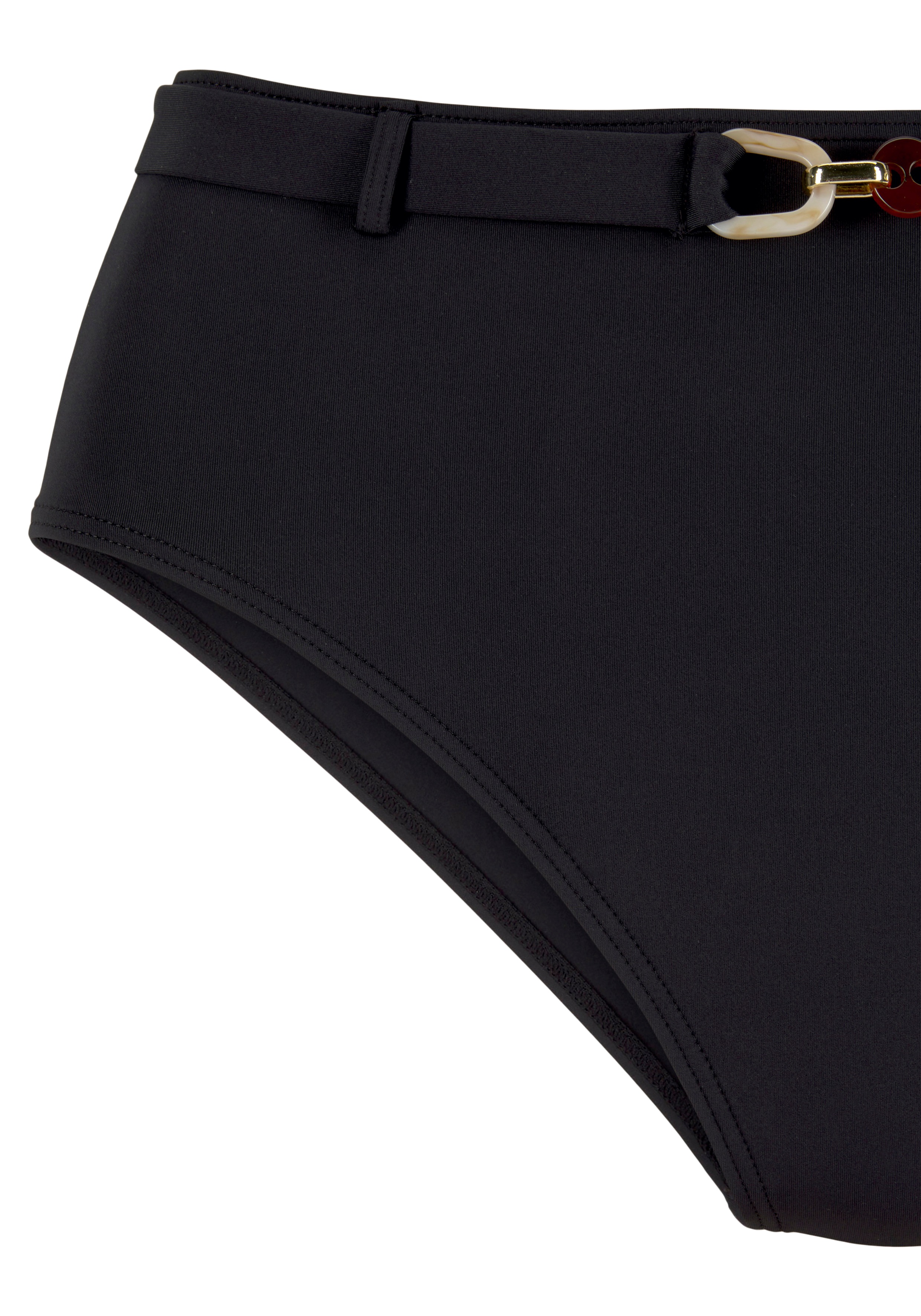 Thumbnail - LASCANA Highwaist-Bikini-Hose "Yves" mit edlen Zieraccessoire