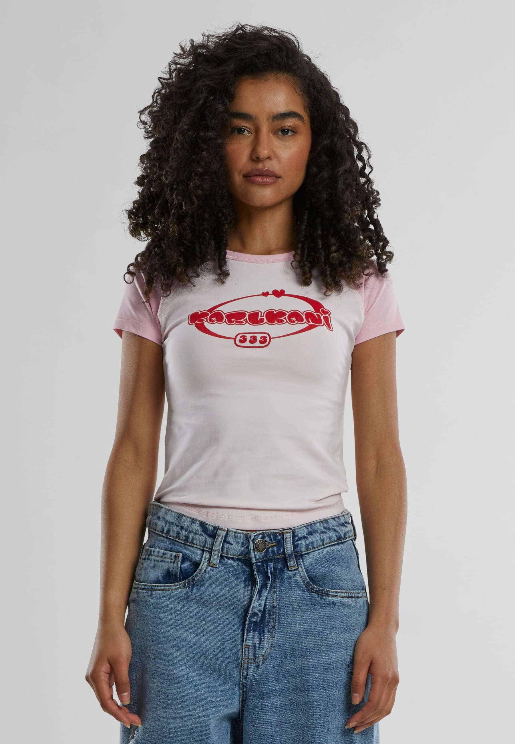 Karl Kani T-Shirt »Karl Kani KW251-026-2 Woven Signature Kk Heart Tiny Tee«, (1 tlg.)
