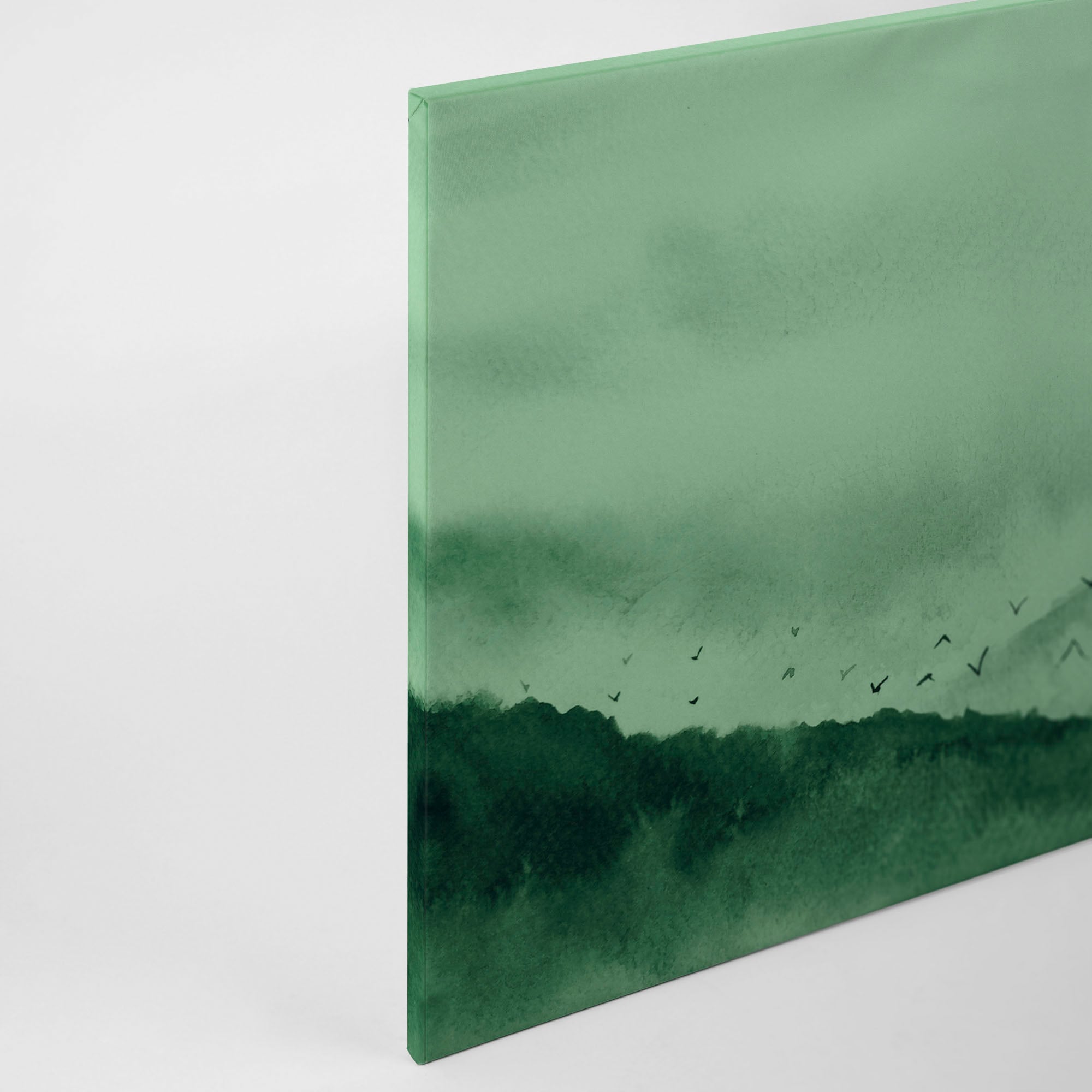 A.S. Création Leinwandbild »Gloomy Landscape«, Kunst-Wald-Kinder, (1 St.), Nebel Keilrahmen Berg Gebirge Landschaft Leinwand-Bild Wohnzimmer Wand