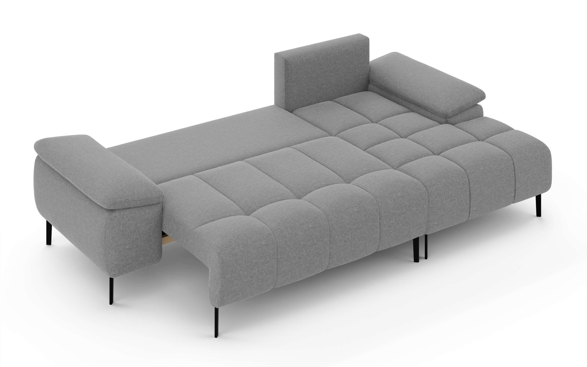 INOSIGN Ecksofa »DROMARA Schlafsofa mit Bettkasten, Maße: B/T/H 277/141/91 cm«, L-Form mit Recamiere rechts/links bestellbar, Wellenunterfederung