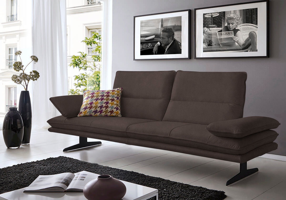 W.SCHILLIG 2,5-Sitzer "broadway, Designsofa mit tollem Sitzkomfort" Sitztiefenverstellung, Kopfteil- & Seitenteilverstellung, Breite 236cm